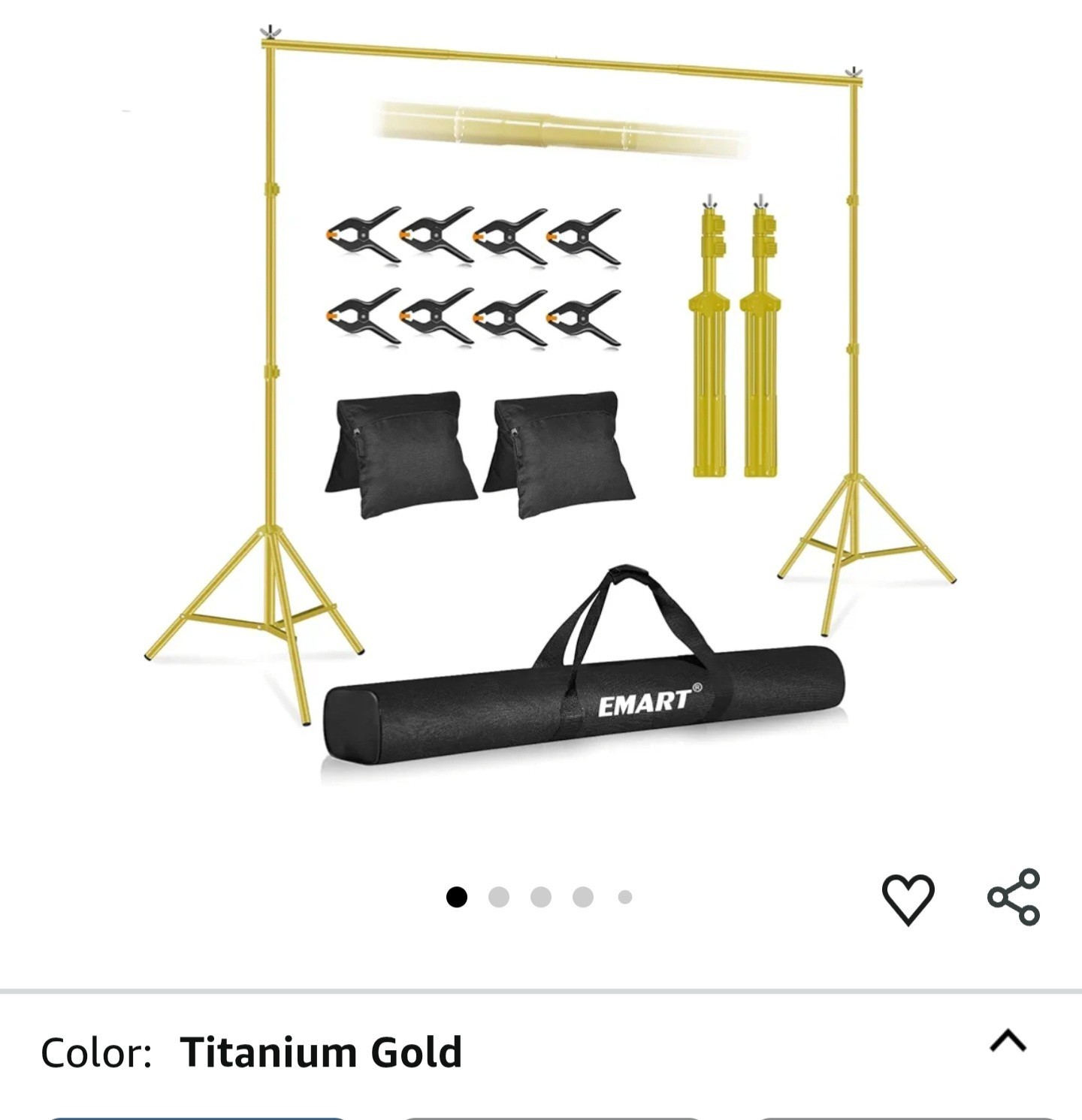 EMART Backdrop Stand 10x7ft(WxH) Photo Studio Adjustable Background Stand Suppor