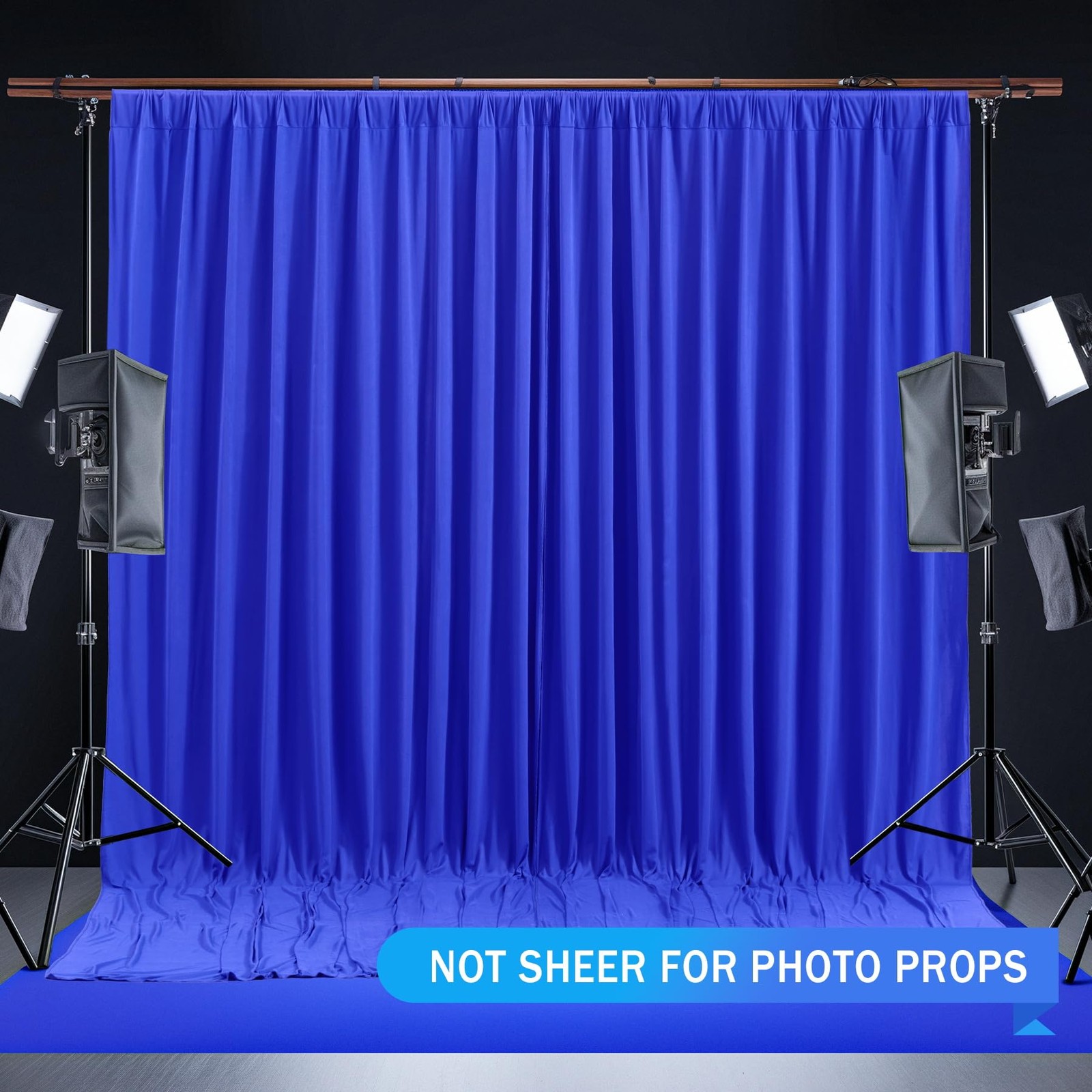 Royal Blue Backdrop Curtain 2 Panels–Royal Blue Curtains Polyester Photograp…
