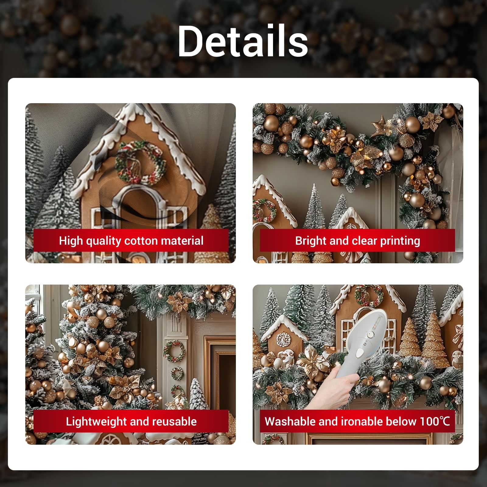 Christmas Tree Gifts Backdrop 8x6ft Xmas Holiday Party Photo Backgrounds