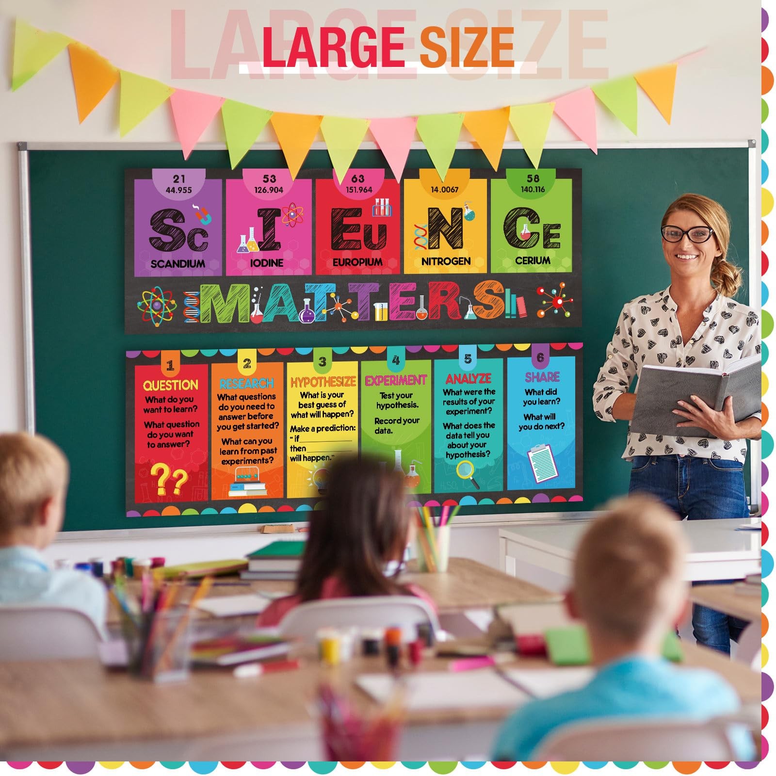 2 Pcs Science Posters for Classroom Science Bulletin Board Banner Decorations…