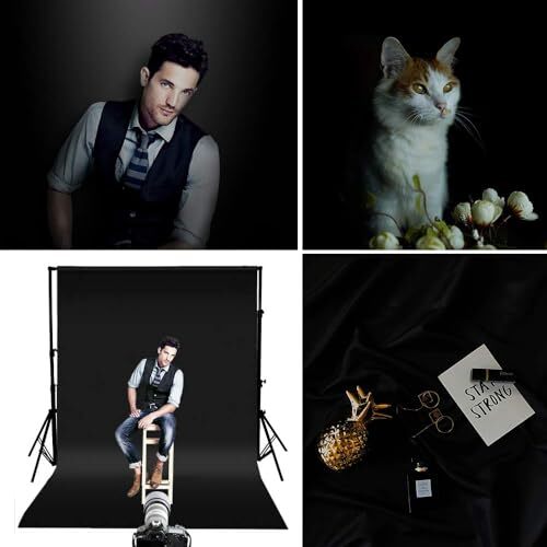10 x 12ft Black Backdrop Background Black Backdrop Screen for Photography Bla…