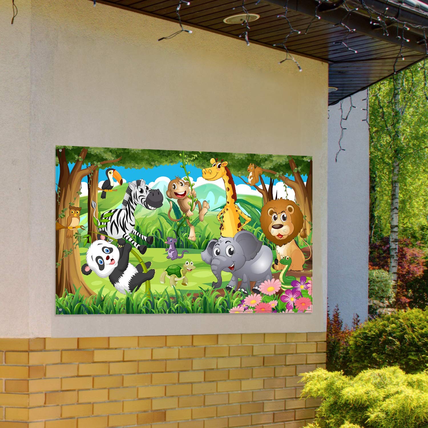 Jungle Safari Backdrop Fabric Safari Animal Backdrop Banner 72.8 x 43.3 Inch …