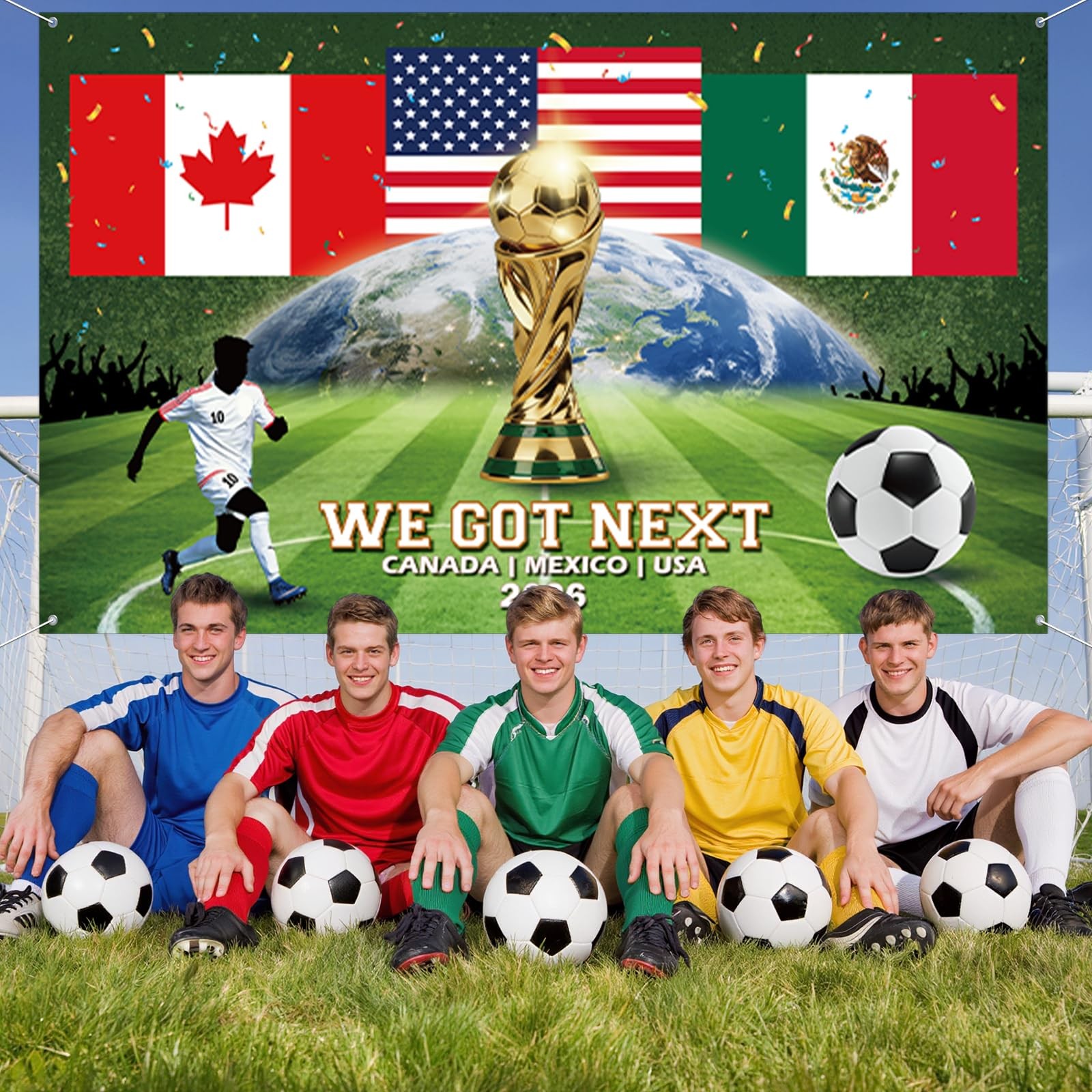 Soccer Party Decorations Backdrop Banner 2026 World Soccer Sport Themed Cup B…