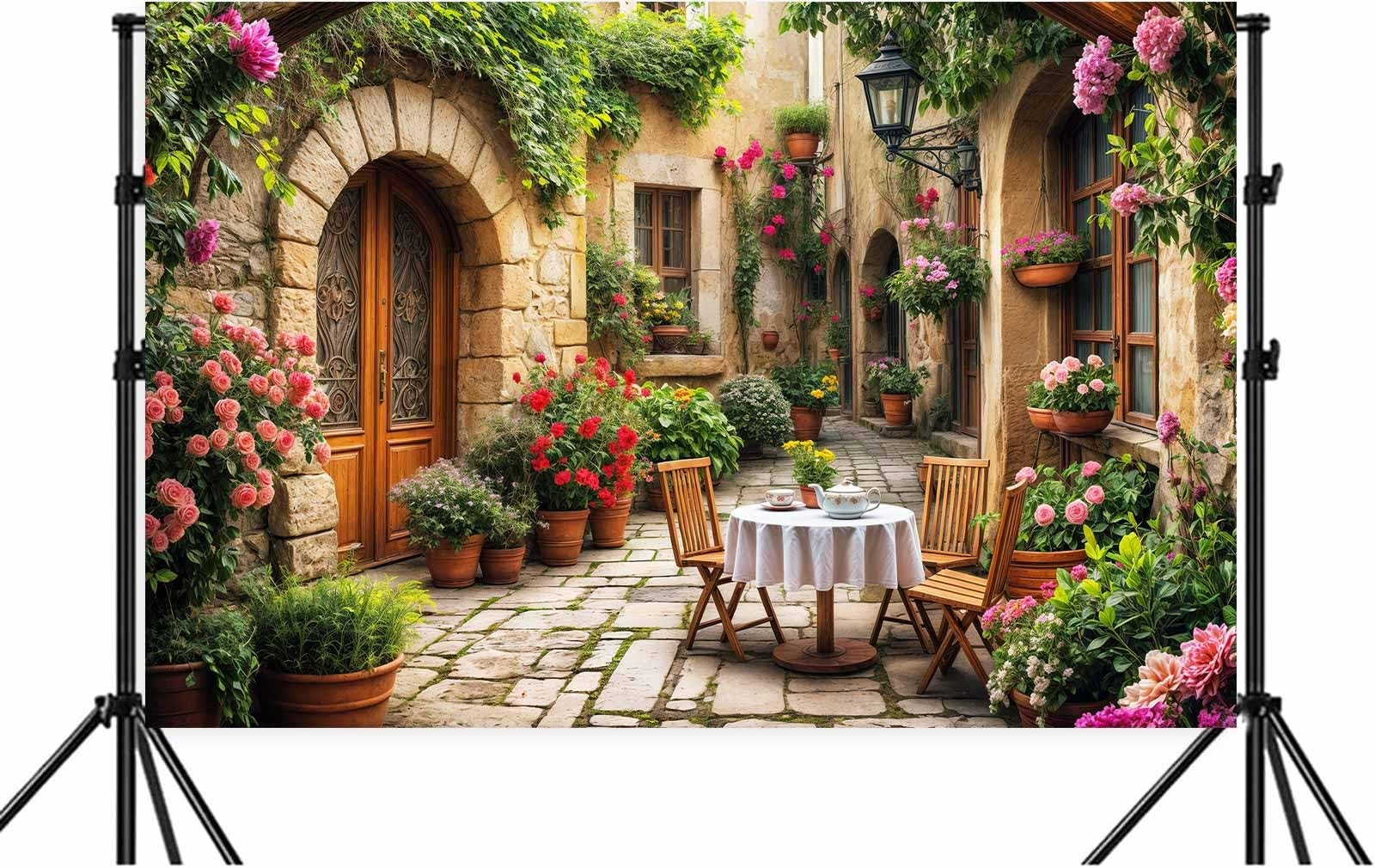 10X8ft Italian Theme Backdrop Italy Town Street Backdrop for Photography, Eur…