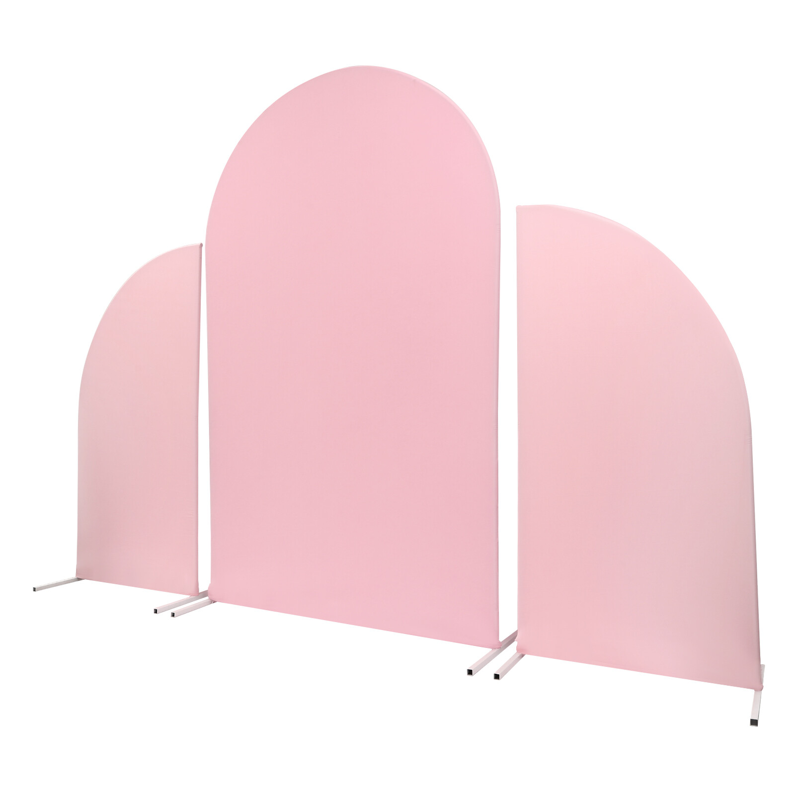 Wedding Arch Backdrop Stand Pink White Carbon Steel Frame Removable Cover