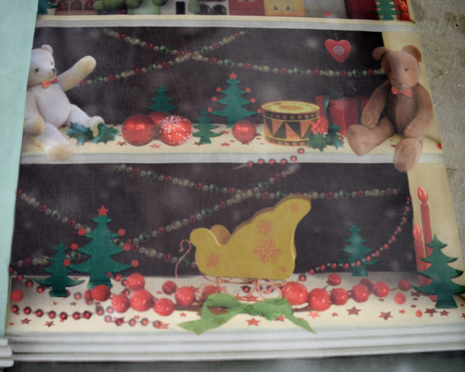 Holiday Photo Backdrop Prop CHRISTMAS SHOP reinforced Vinyl 9x6FT Immaculate!