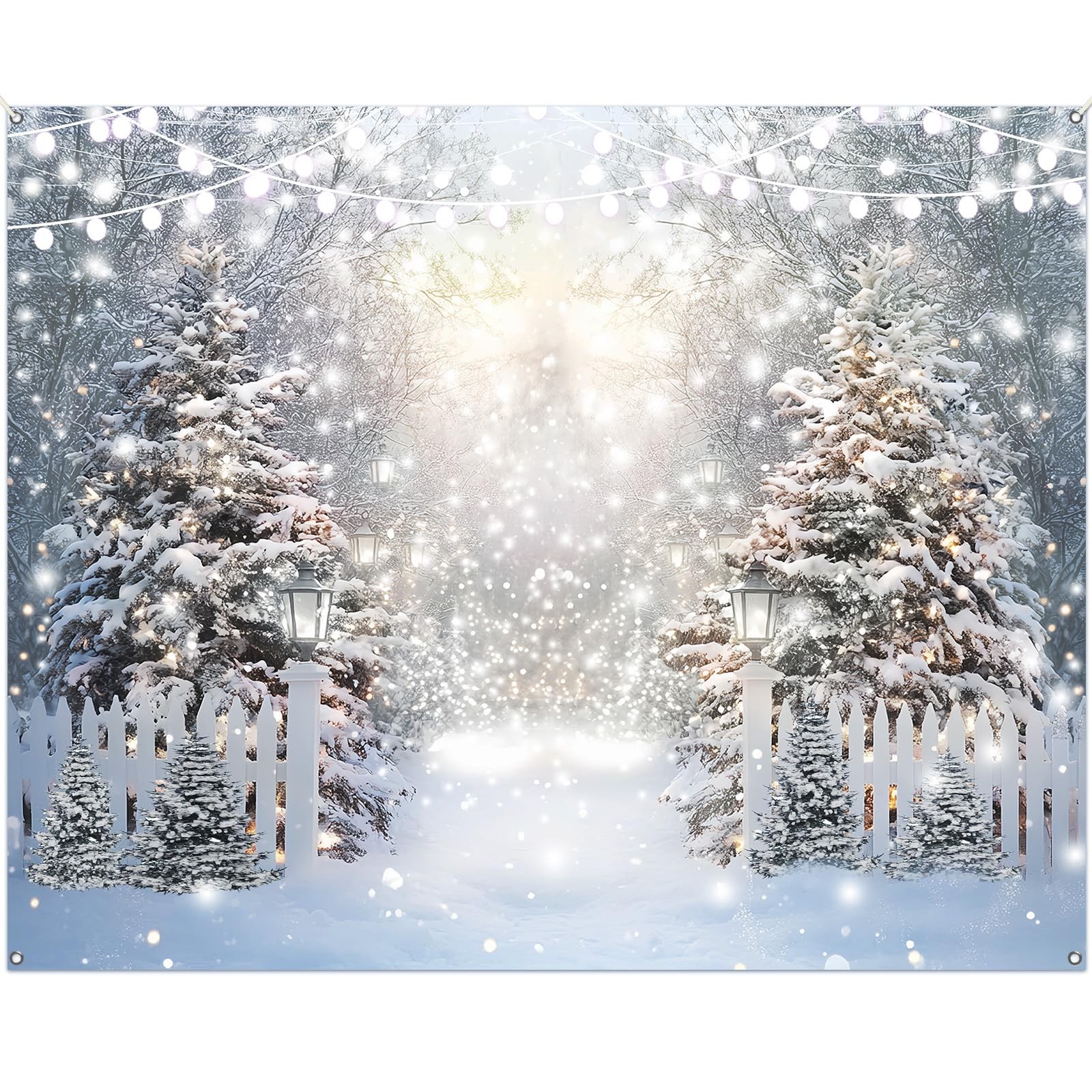 10x8FT Winter Forest Scene Photography Backdrop Snowy Forest Landscape Backgr…