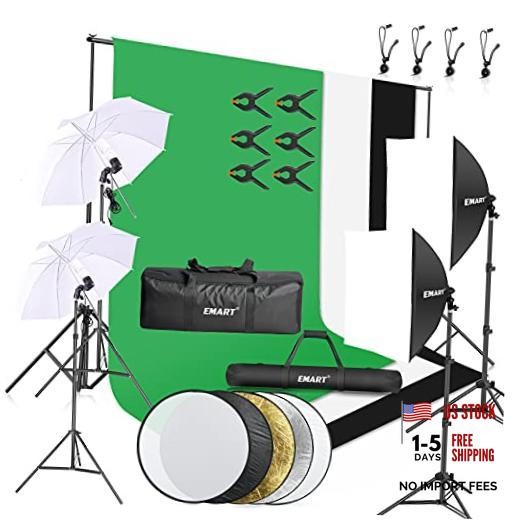 8.5 x 10 ft Backdrop Support System, Photography Video Studio Lighting Kit