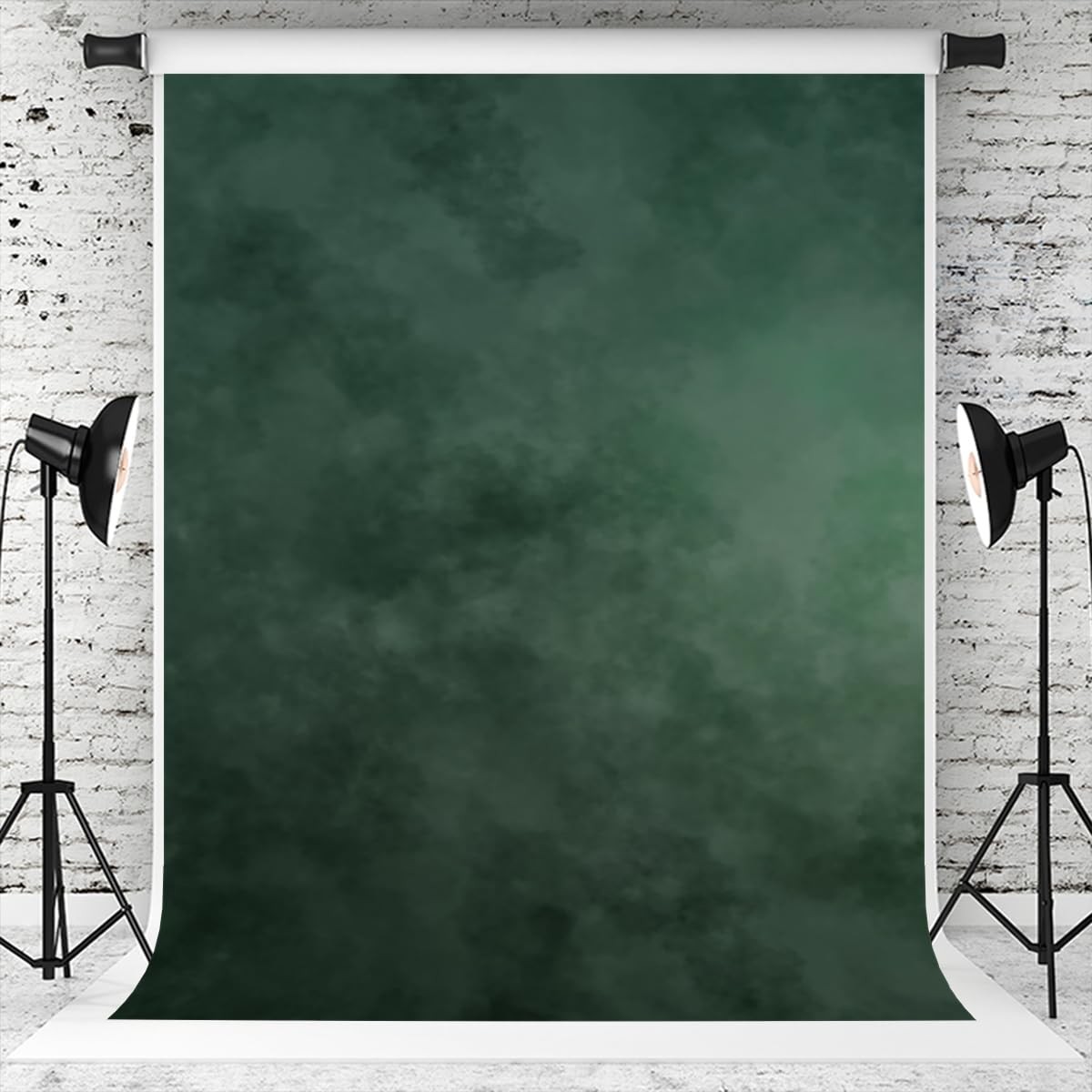 57ft Dark Green Portrait Backdrop Abstract Muslin Background Photography