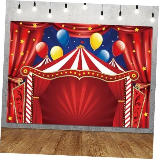 7X5FT Circus Carnival Circus Theme Party Photo Backdrop Carnival Lights 7×5 FT