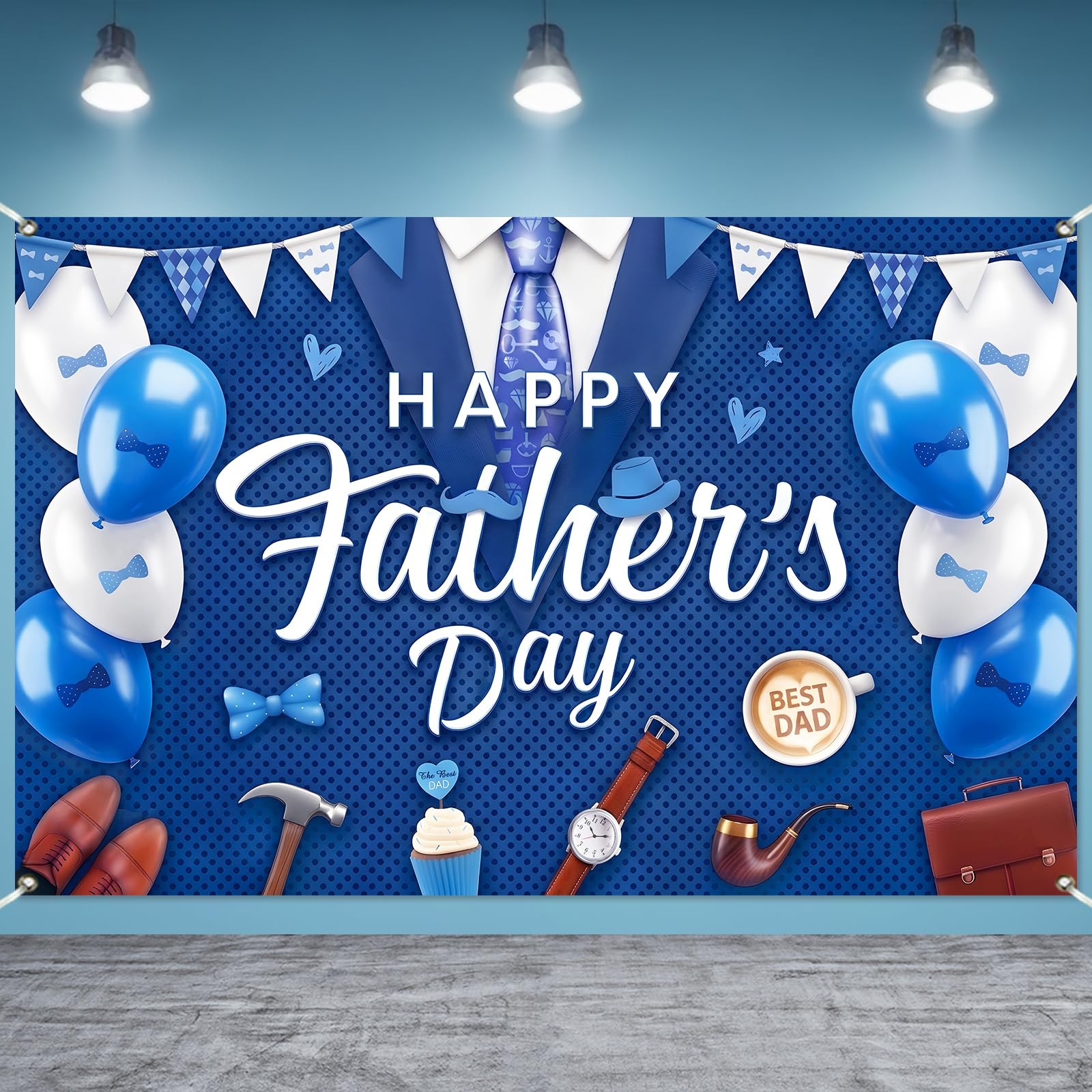 Happy Father’s Day Backdrop Decorations Indoor Outdoor Banner for Photography
