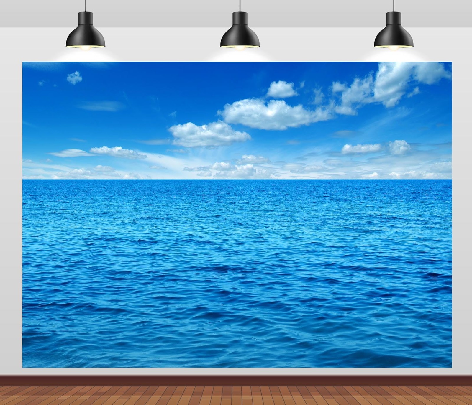 7x5ft Fabric Ocean Sky Backdrop Summer Sea Waves Photography Background