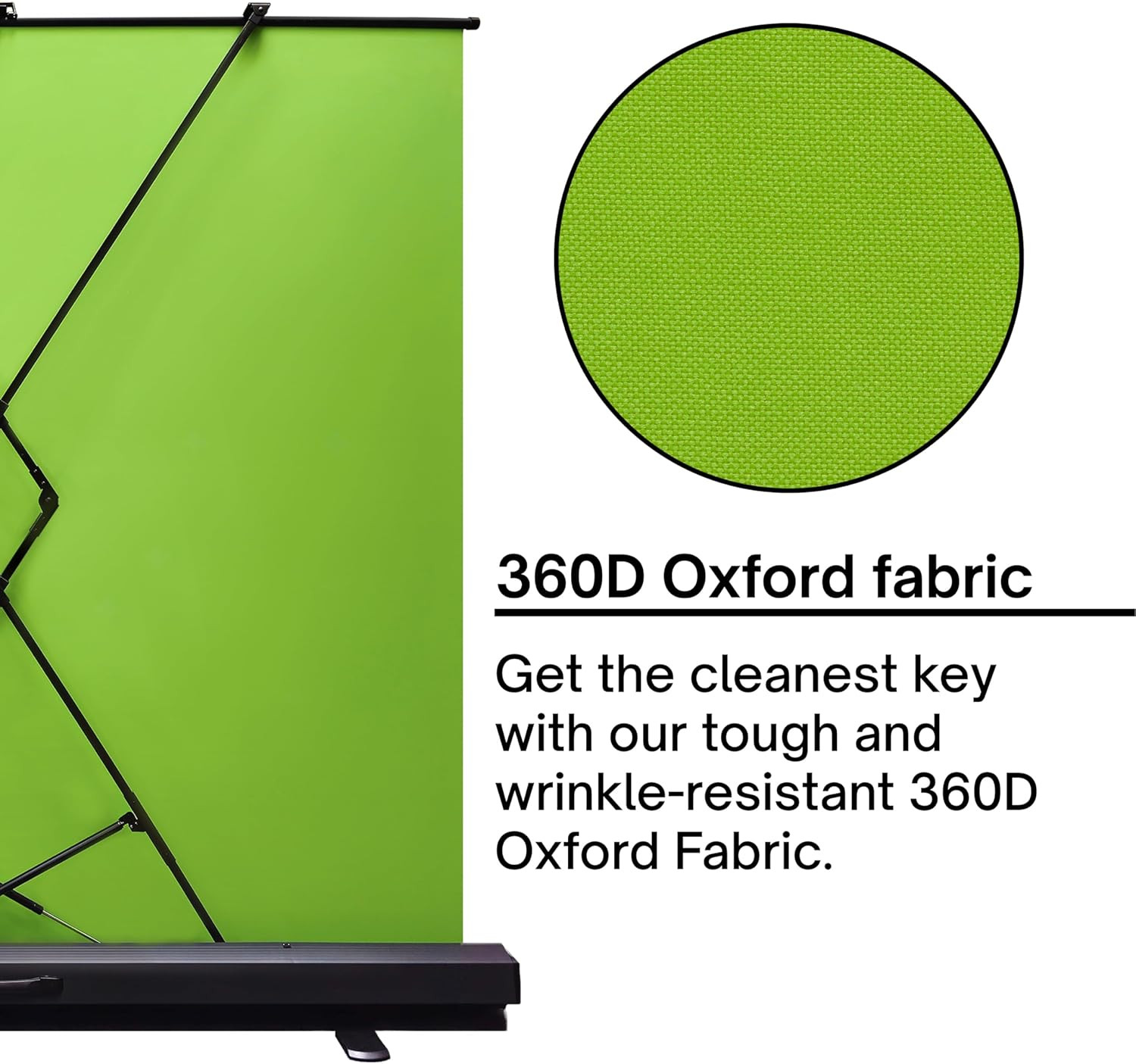 [Wide Version] Green Screen Extra Large Backdrop 78″ L X 78″ W – Free Standing,