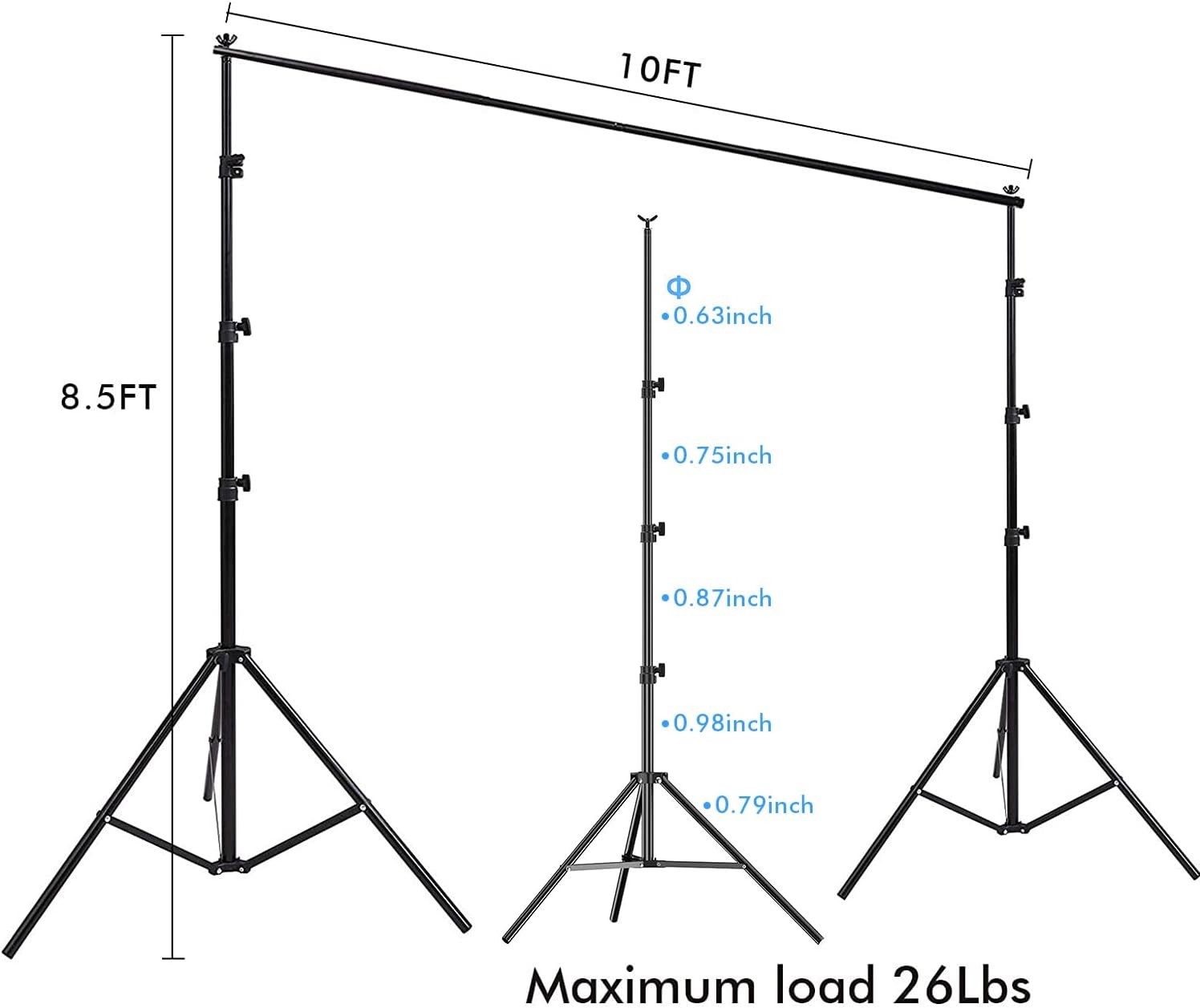 10 x 8.5 ft Photography Photo Video Studio Background Stand Support Kit