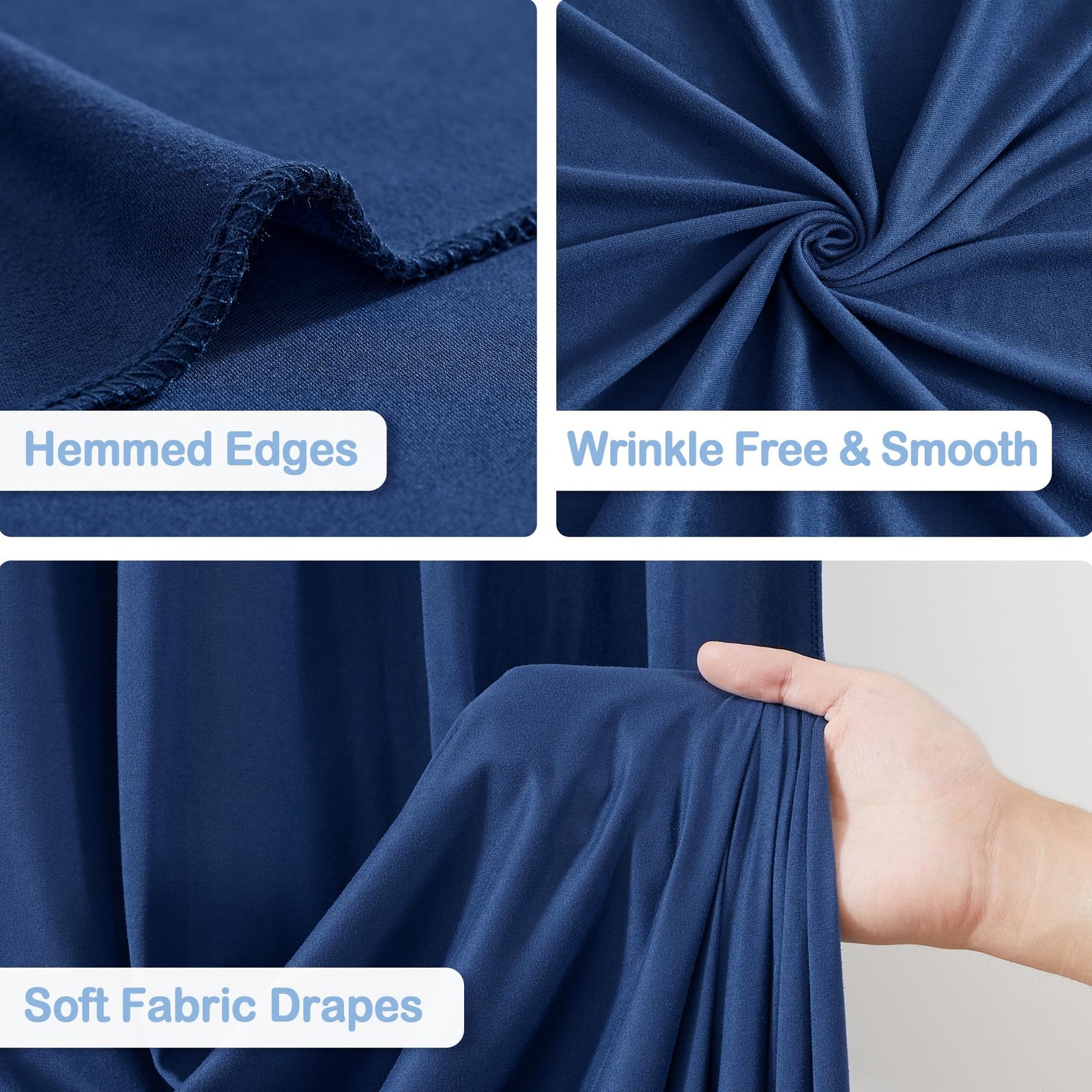 10 Panles Navy Blue Backdrop Curtains – W4′ x H10′(10 panels),