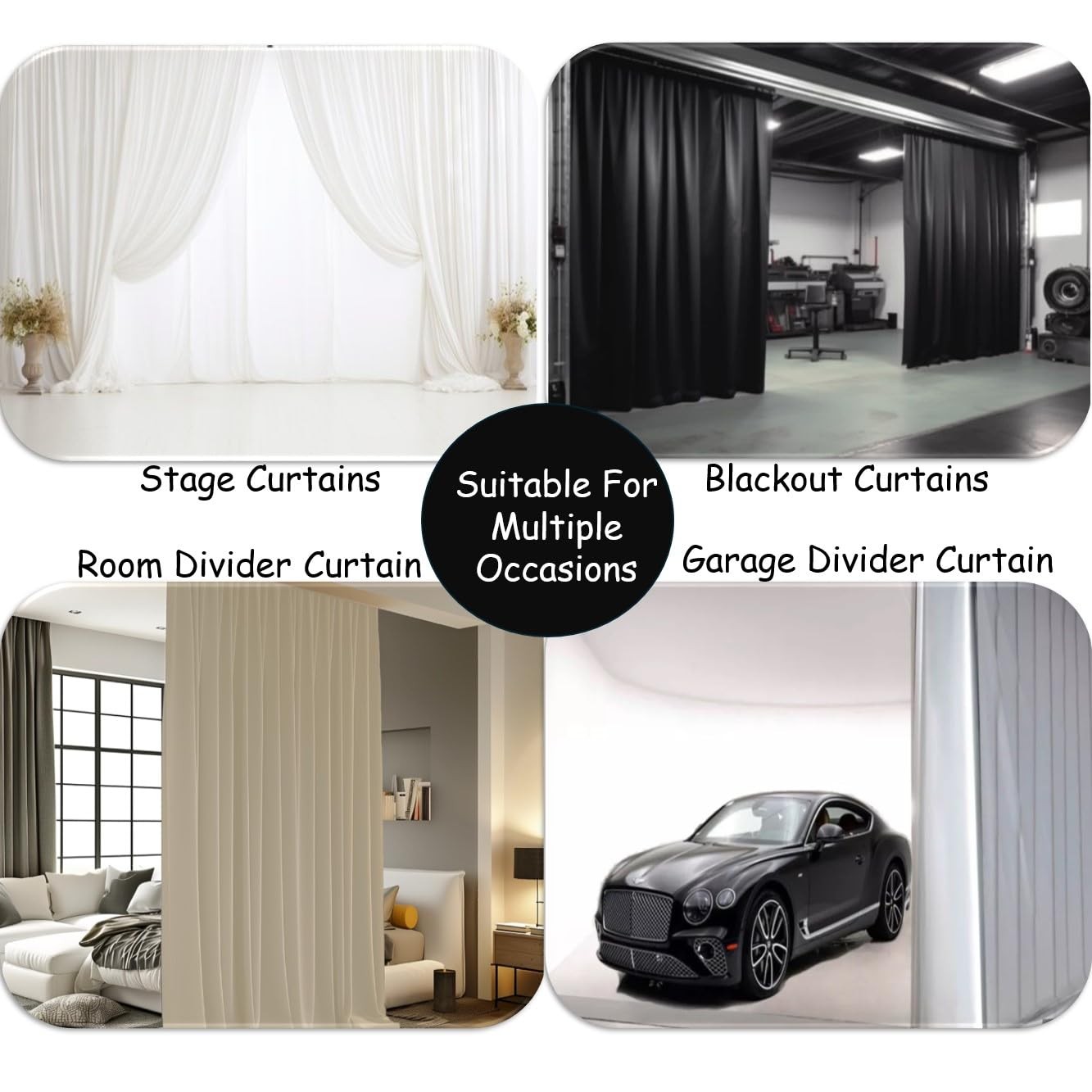 10 x 8 Ft Two Layers Backdrop White Chiffon Tulle Polyester Garage Divider