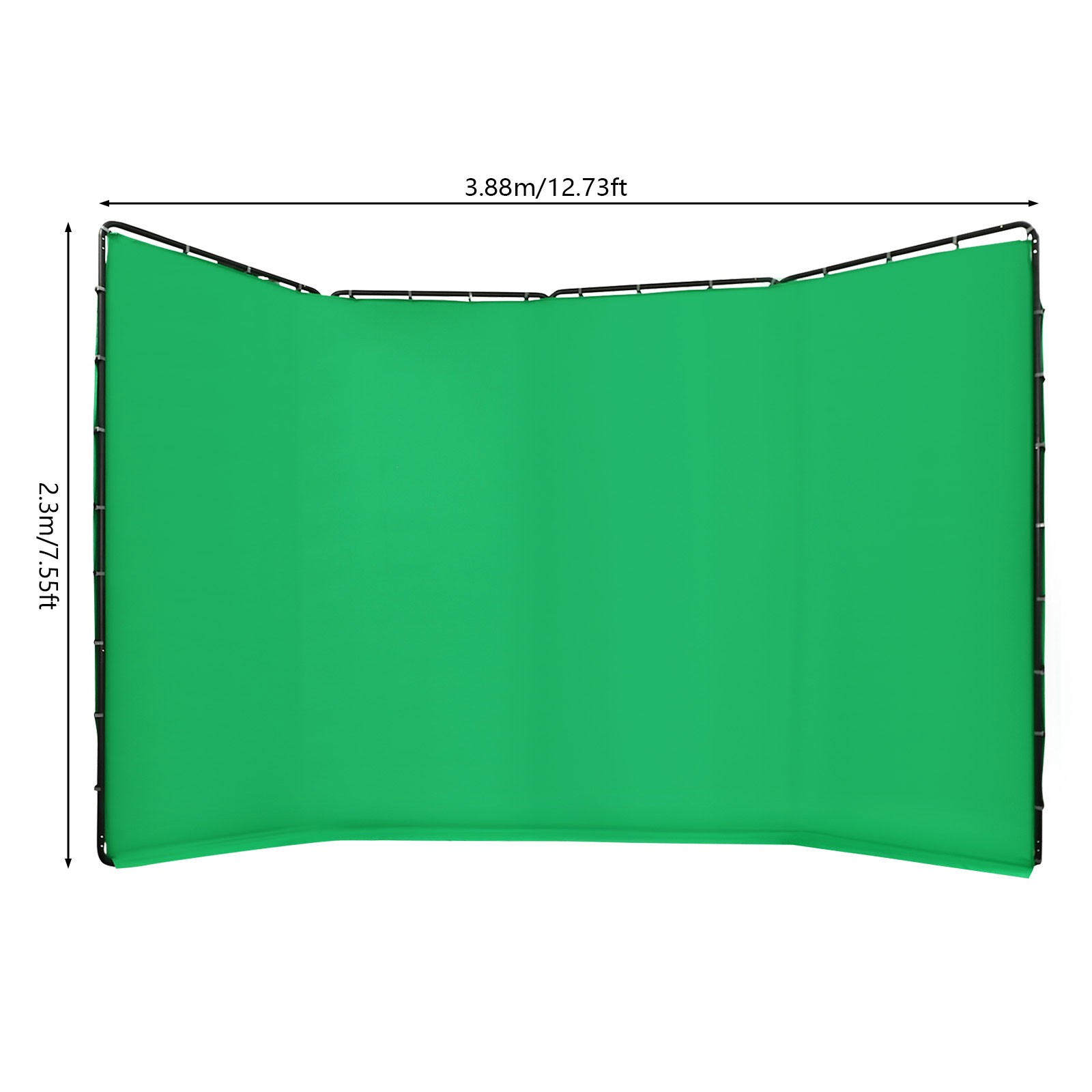 3.88m*2.3m Photography Backdrop Stand Kit with Green Cloth For Photo Studio