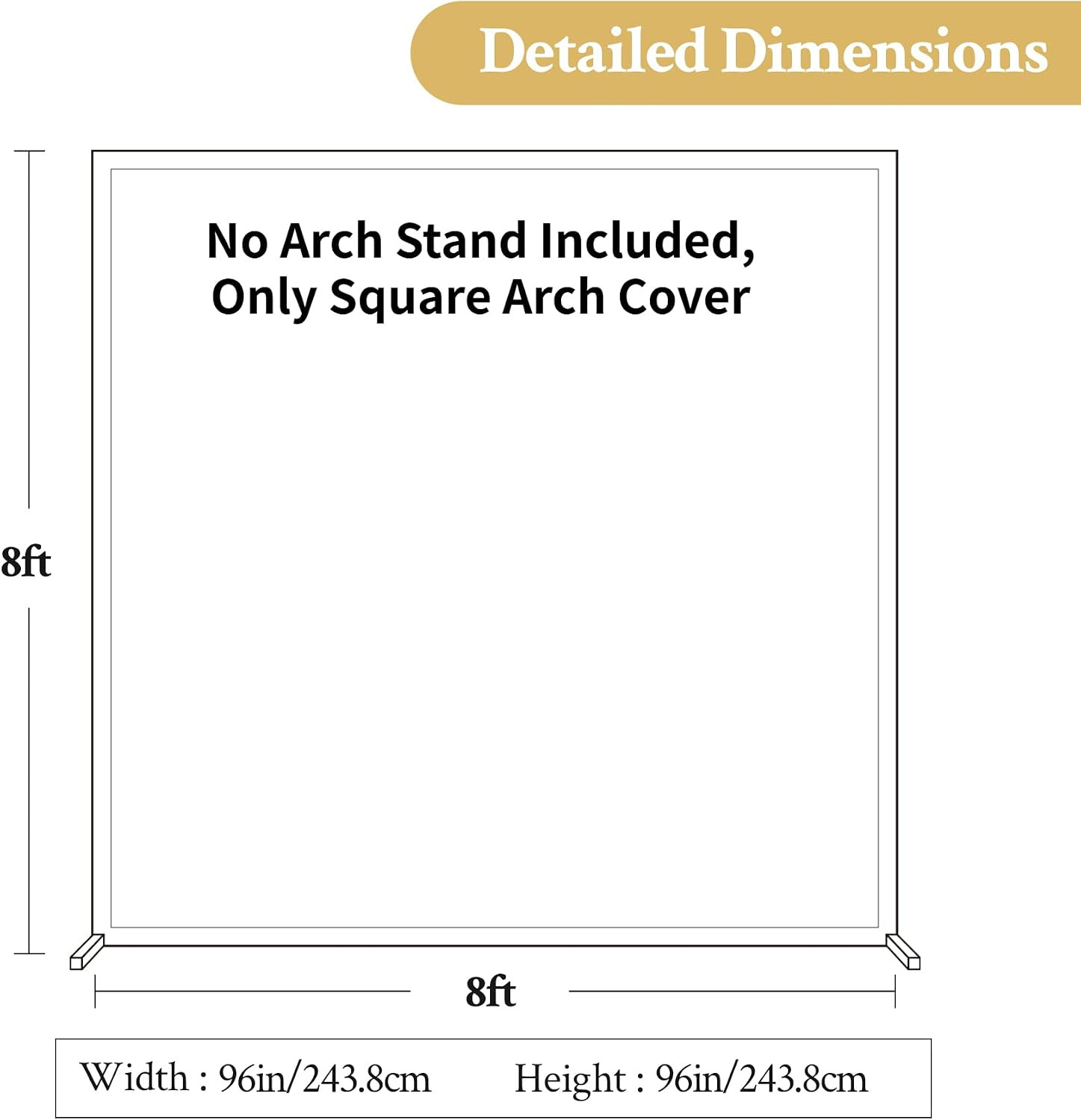 Besutolife Square Arch Backdrop Cover, 8×8 FT Spandex Arch Covers Stretchy Fitte