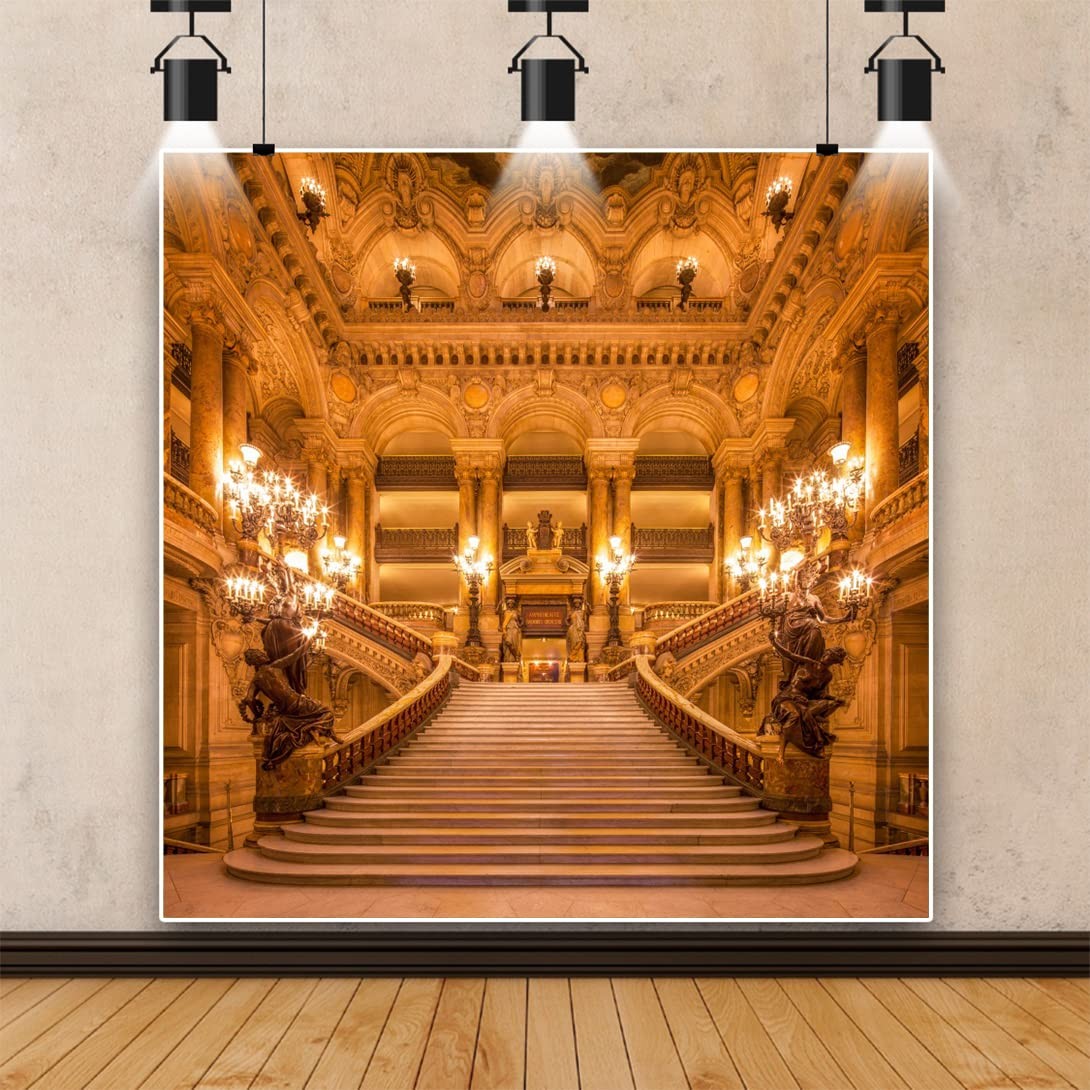 Renaiss 6x6ft Gold Luxurious Palace Backdrop for 6x6ft, WSNBK04835