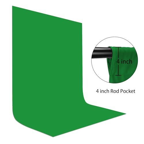 Green Backdrop 5 x 6.5ft Green Screen Photography Background Polyester