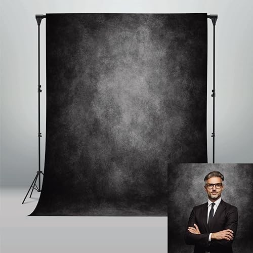 Abstract Backdrop Background for Photography Headshot Portraits 5x7ft Black