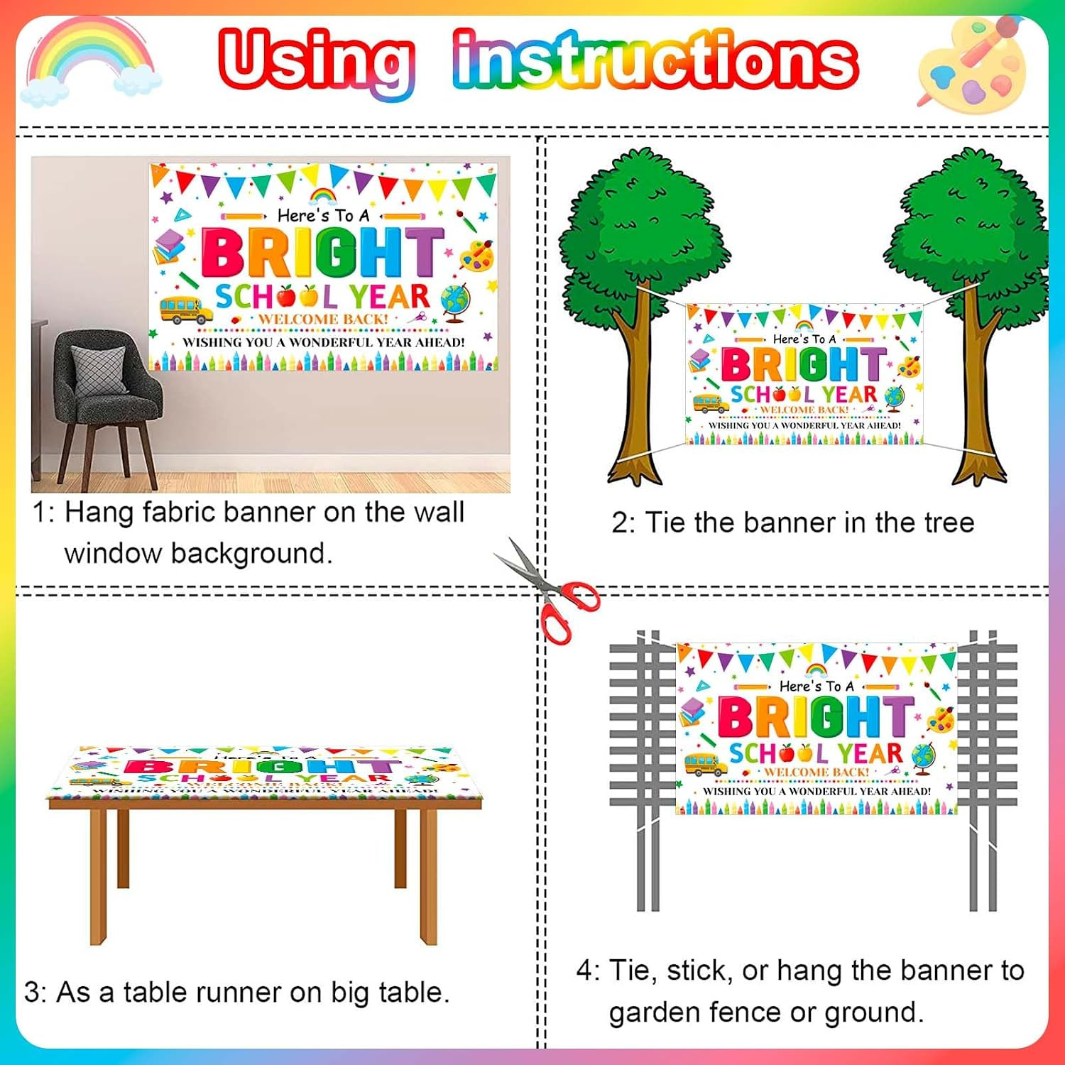 Back to School Backdrop, Here’S to a Bright School Year Backdrop, First Day of S