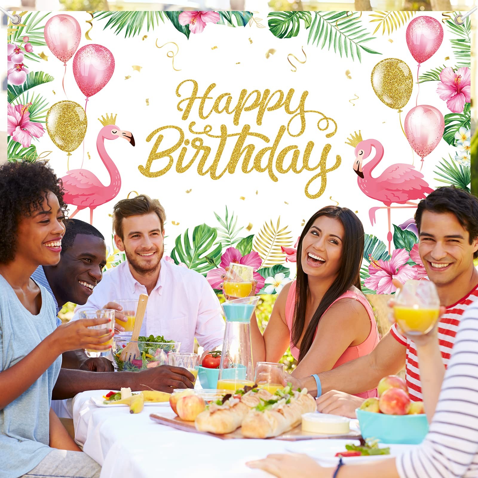 Happy Birthday Background – 6×4 Feet Female feet, White