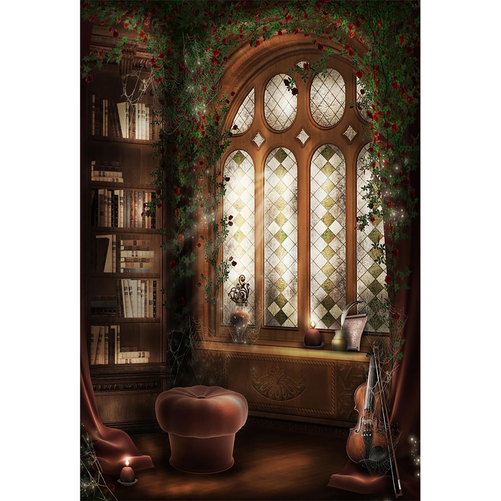 5x7ft Magic Library Interior Blackboard Photography Backdrop Reading Room