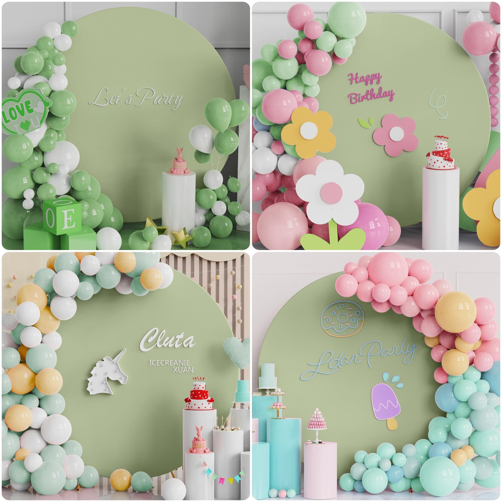 Sage Green Round Backdrop Cover for Wedding, Birthday, Baby Shower Decor