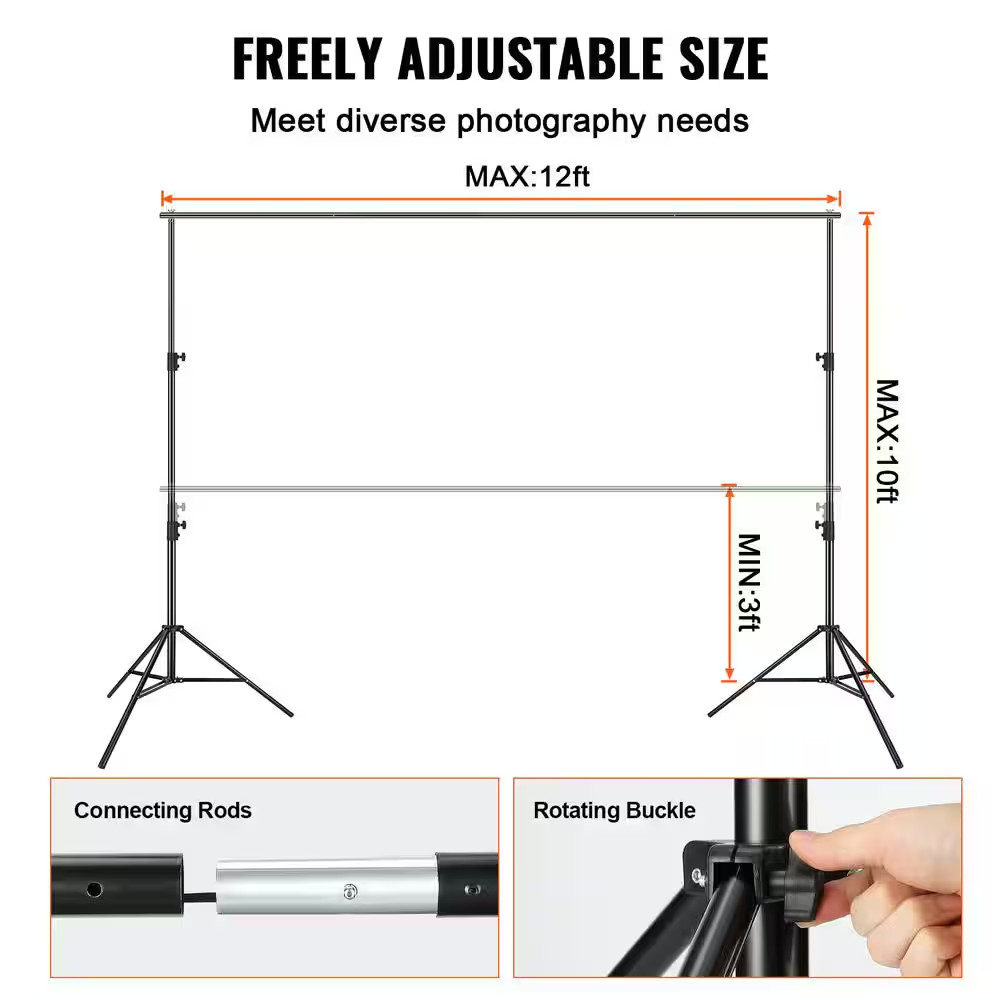 Backdrop Banner Stand 144 In. H X 126 In. D Adjustable Display Backdrop Banner S