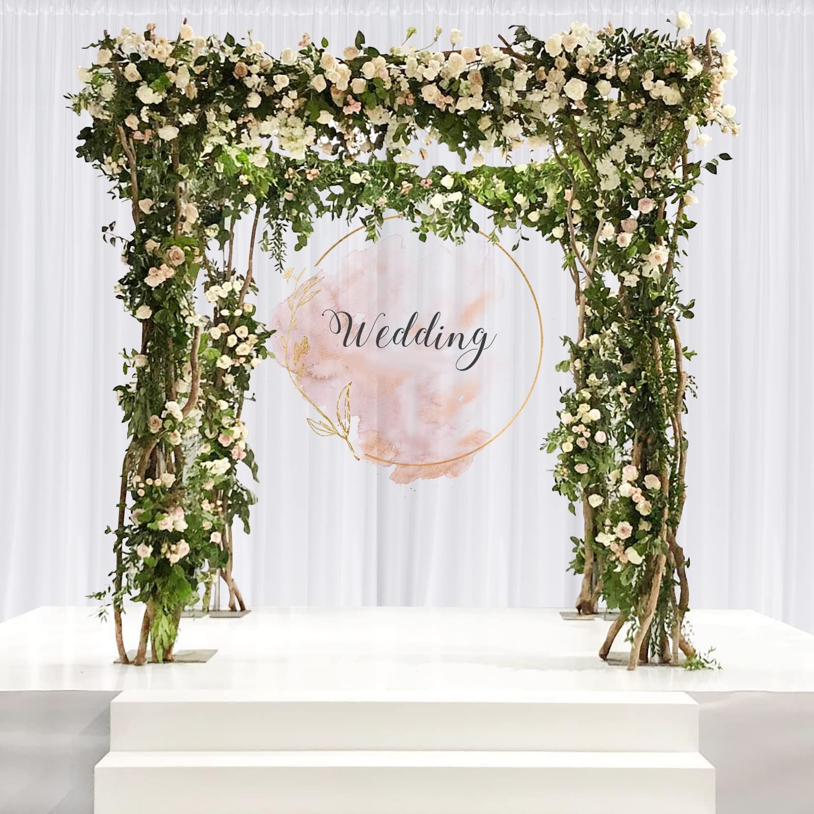 10 ft × 10 ft White Backdrop Curtain for Wedding Decor Holiday Party – White …