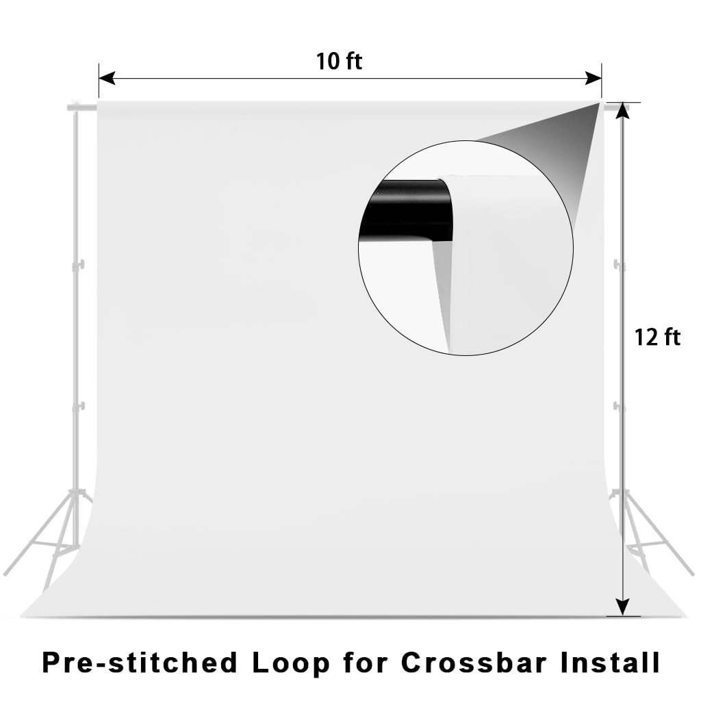 LCUIRC 10X12ft White Backdrop for Photography, 10x12ft, 10x12ft