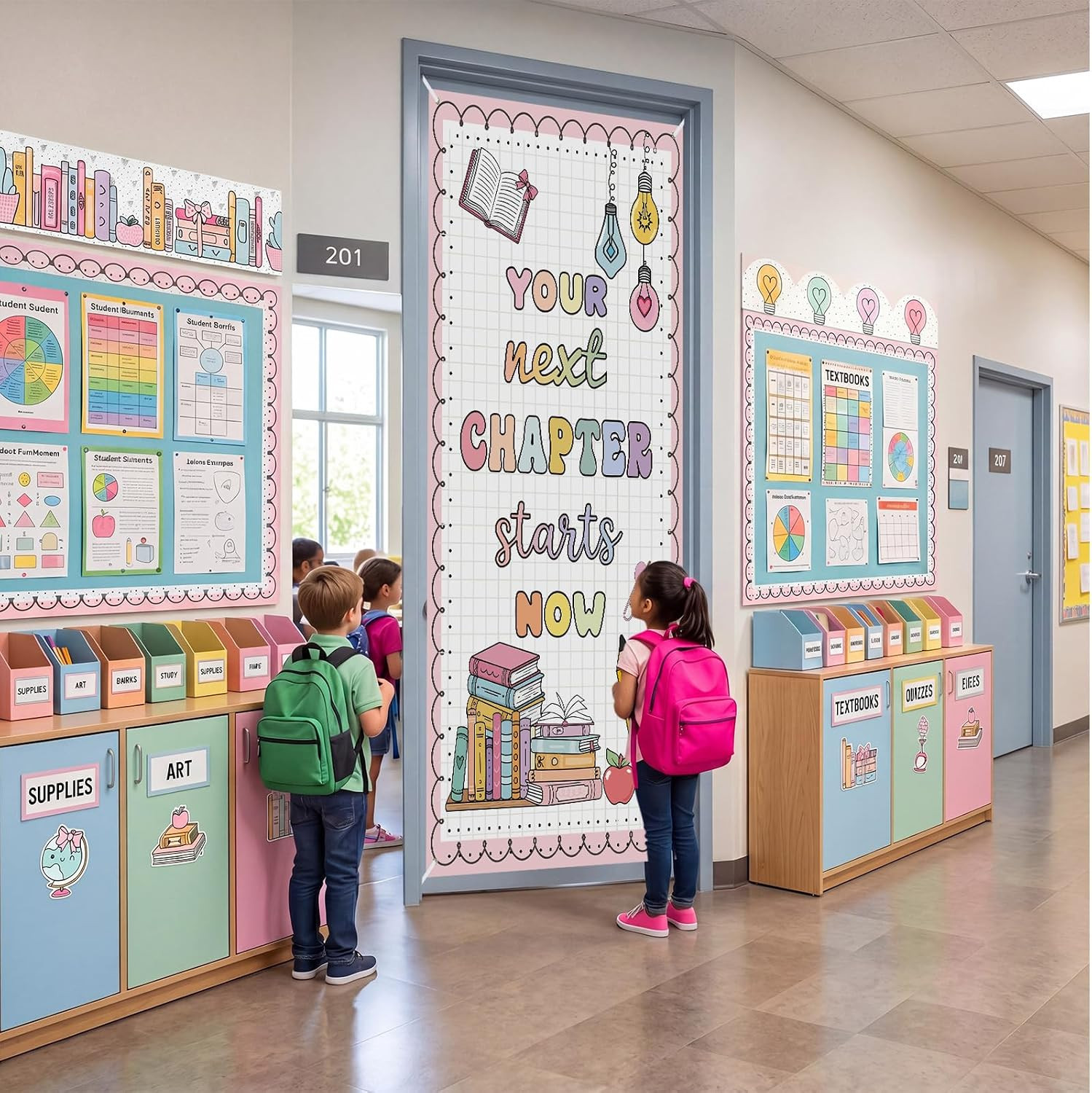 Classroom Welcome Door Cover Composition Notebook Back to School Banner Welcome