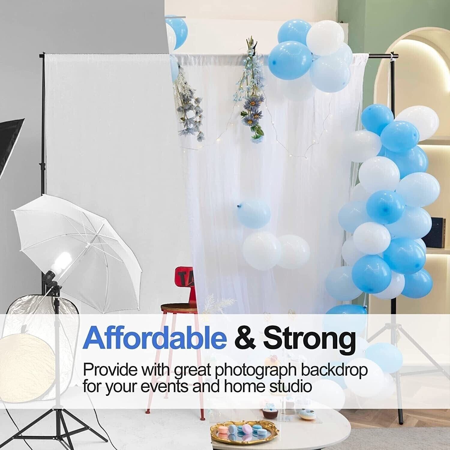Emart Backdrop Stand 10x7ft(WxH) Photo Studio Adjustable Background Stand