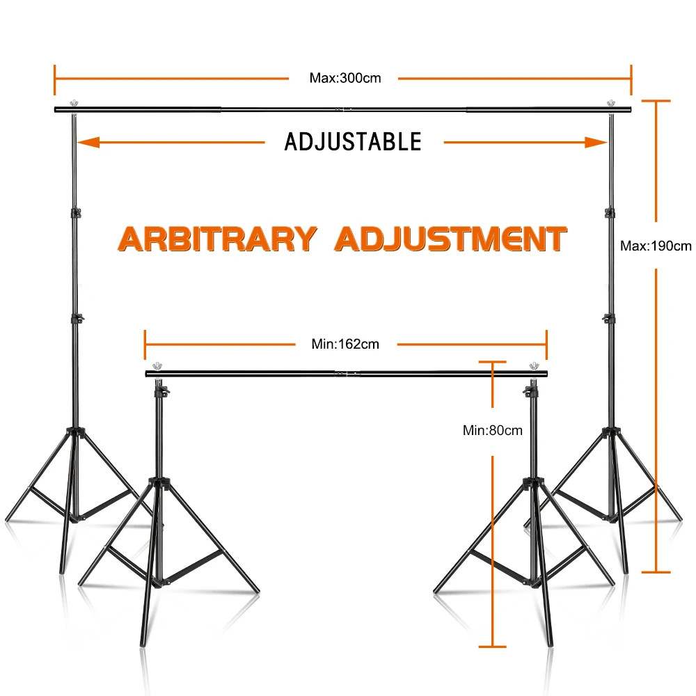 Background Stand Kit Support Frame System Backdrops Adjustable Stand for Photog