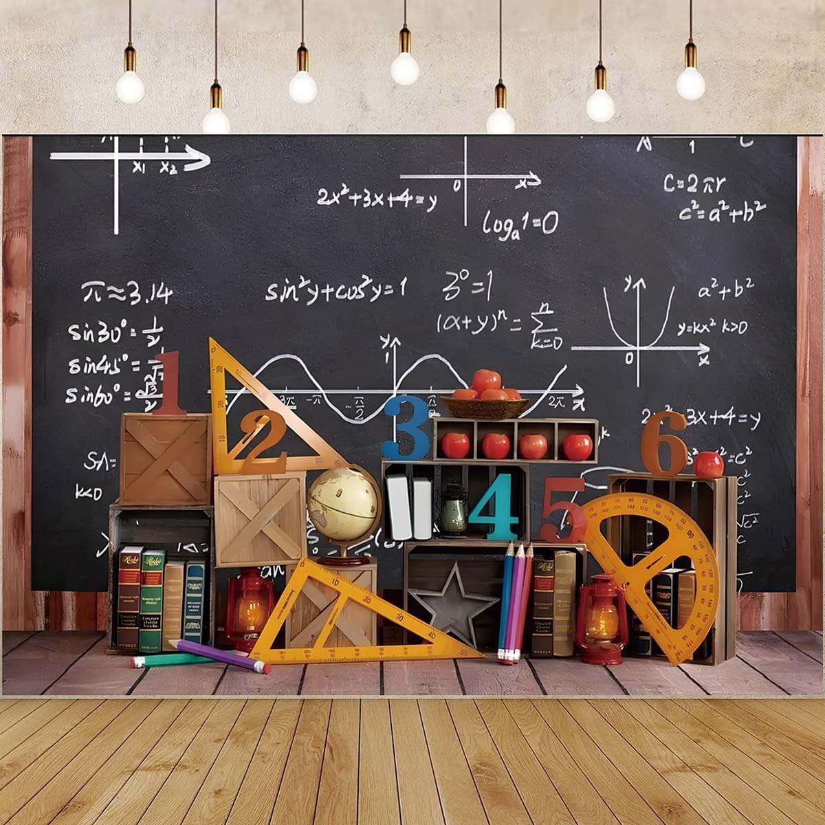 5×3 Feet Back To School Photography Backdrop Black Chalkboard ABC Background