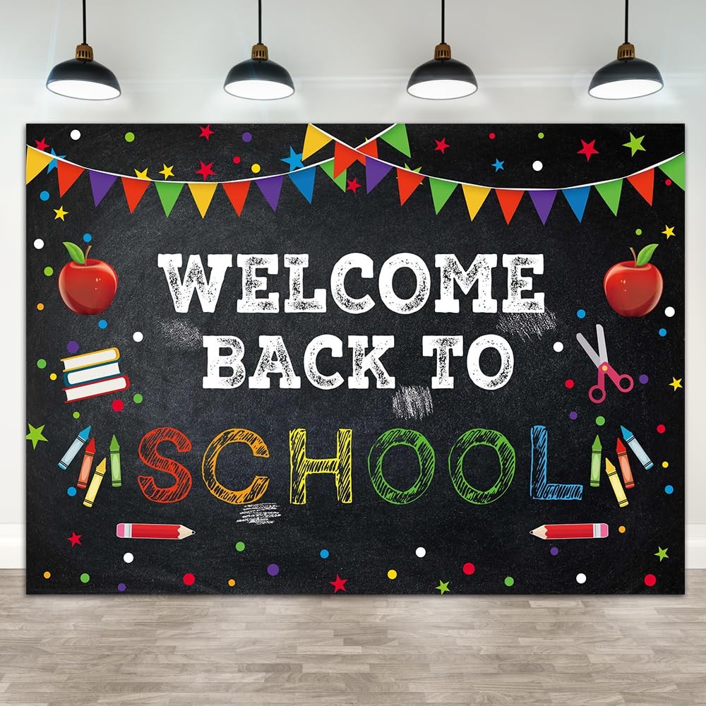 7x5ft “Welcome Back to School” Backdrop First Day of Kindergarten Background