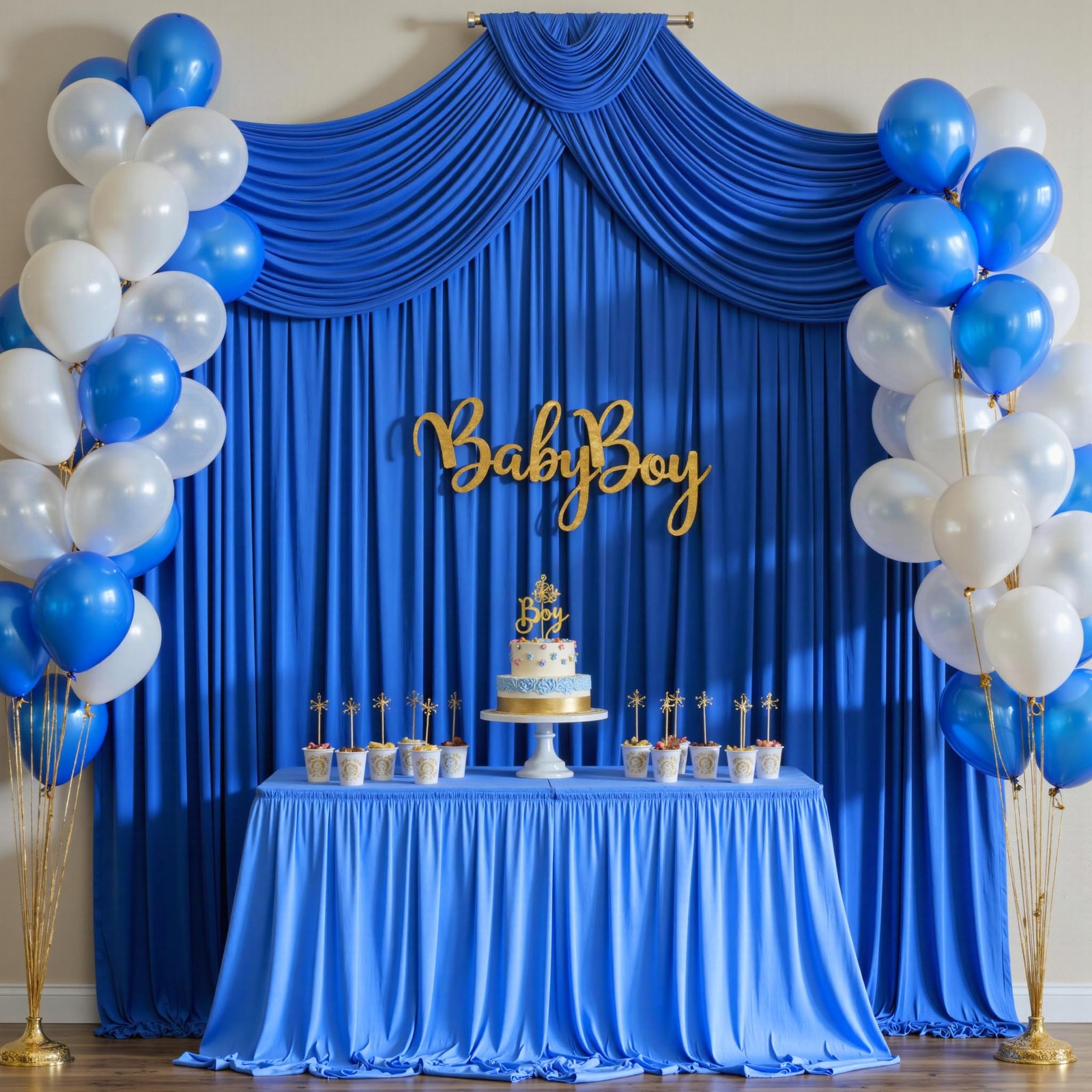 10ft x 10ft Wrinkle Free Royal Blue Backdrop Curtains for Party Stage Wedding…