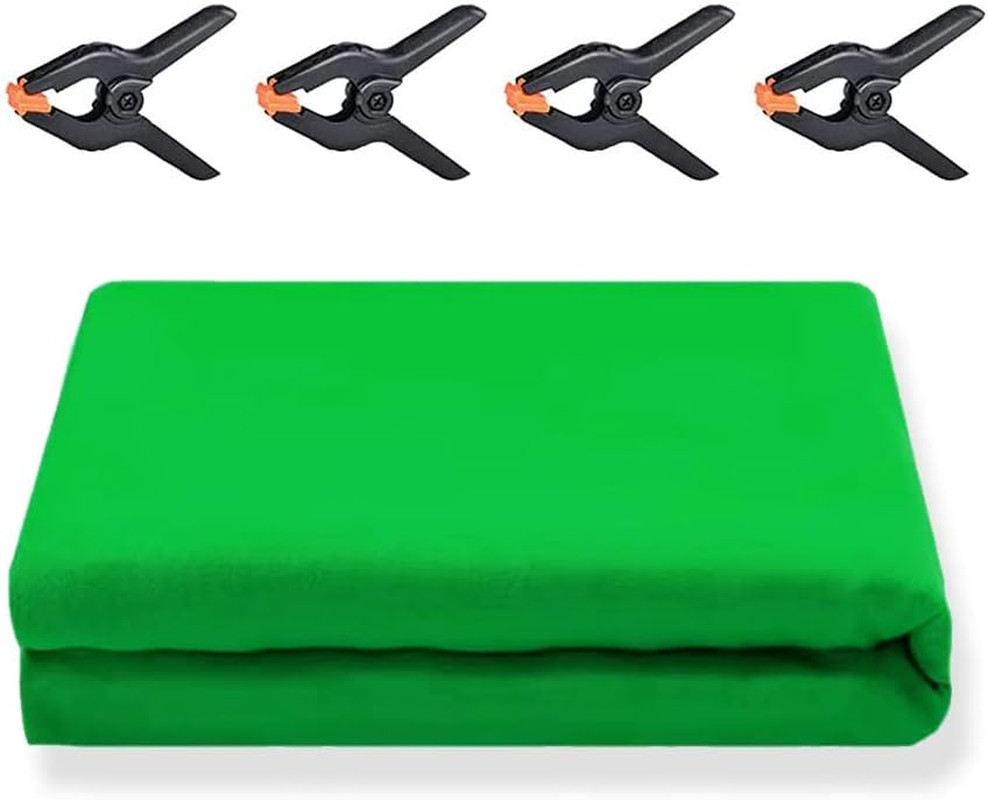 10X20Ft Large Green Screen Backdrop for Photography, Two Rod Pocket Chromakey C
