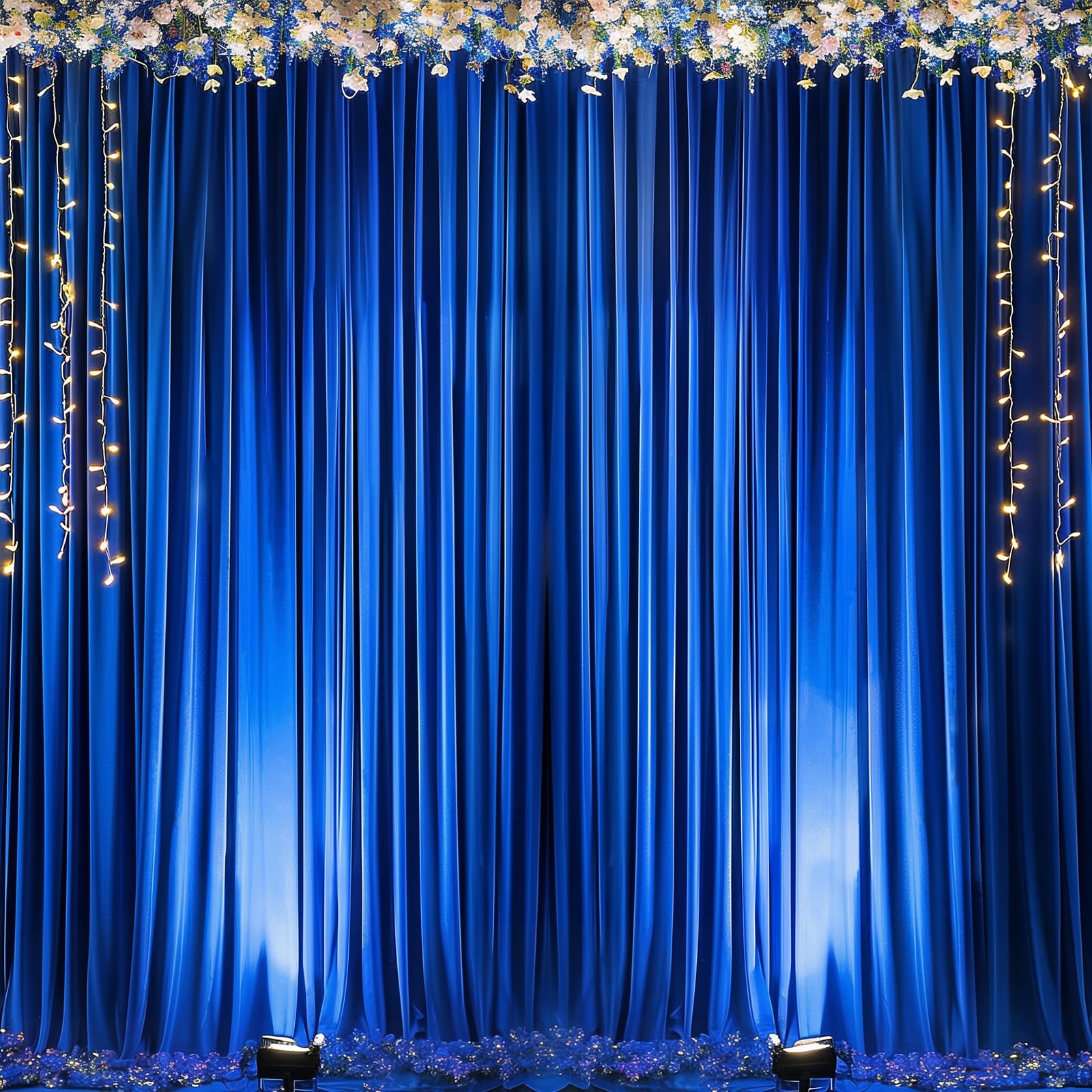 10x10FT Wrinkle Free Royal Blue Backdrop Curtains for Parties Blue Curtain Ba…