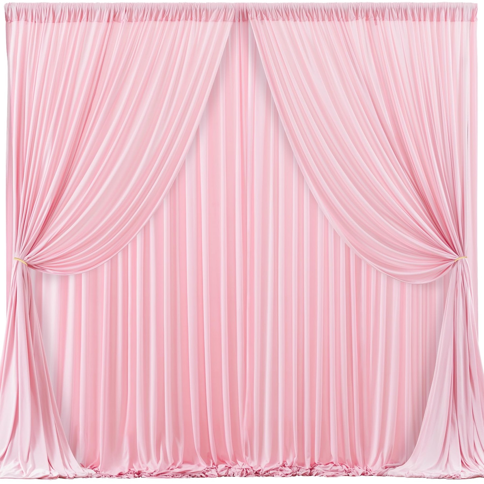 Pink Backdrop Curtains Wrinkle Free Polyester Photography Drapes 16x10FT Wall