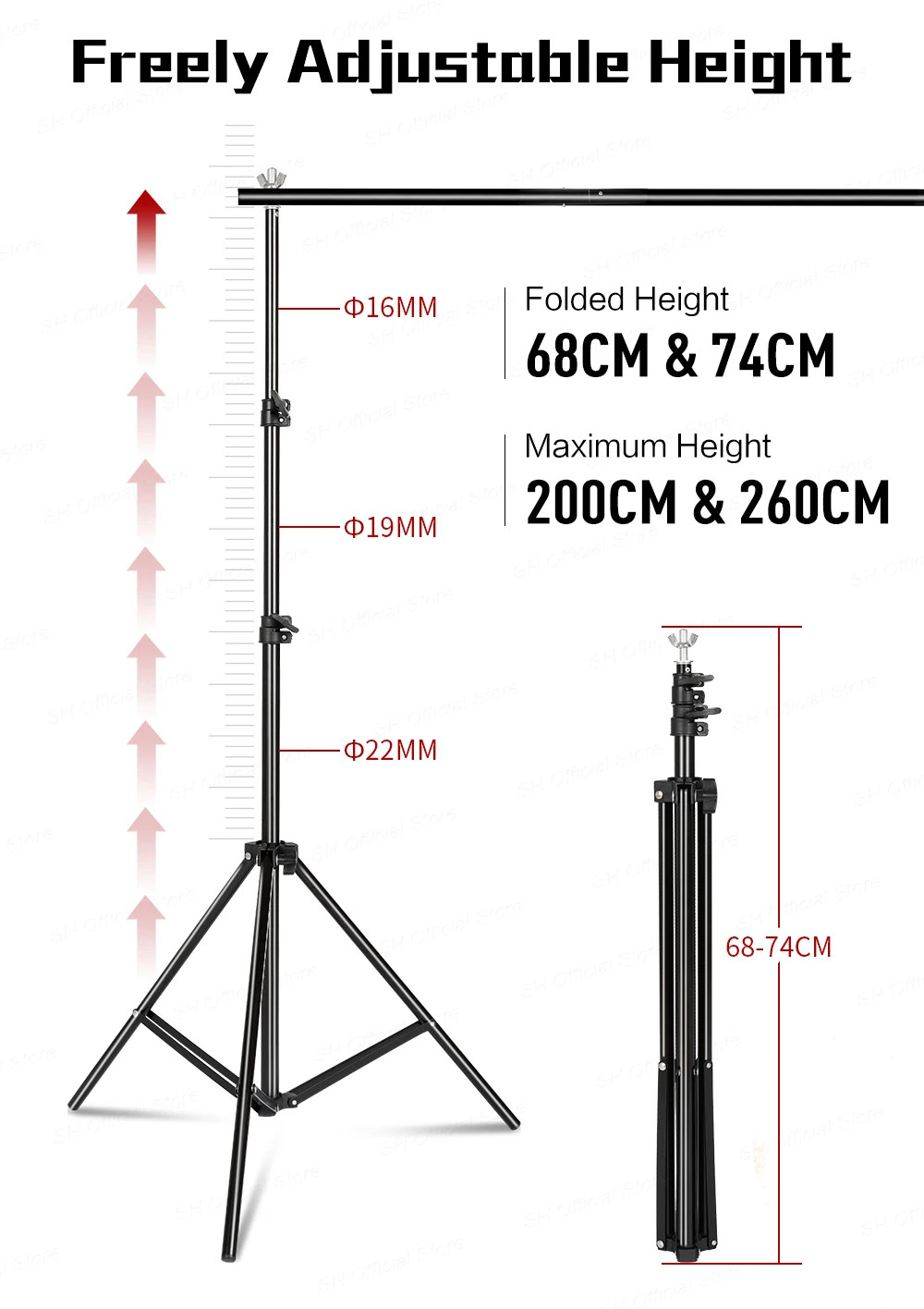 Background Stand Kit Support Frame System Backdrops Adjustable Stand for Photog