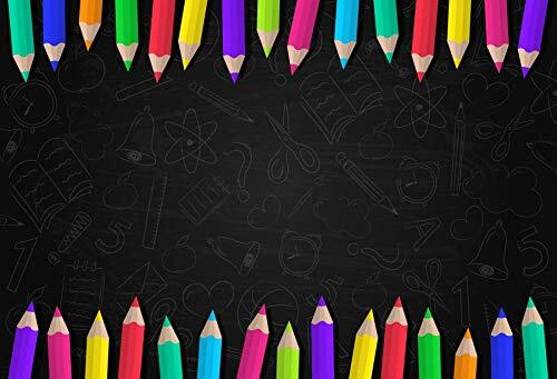 5x3ft Blackboard Pencil Backdrop Back to School Photography Sessions