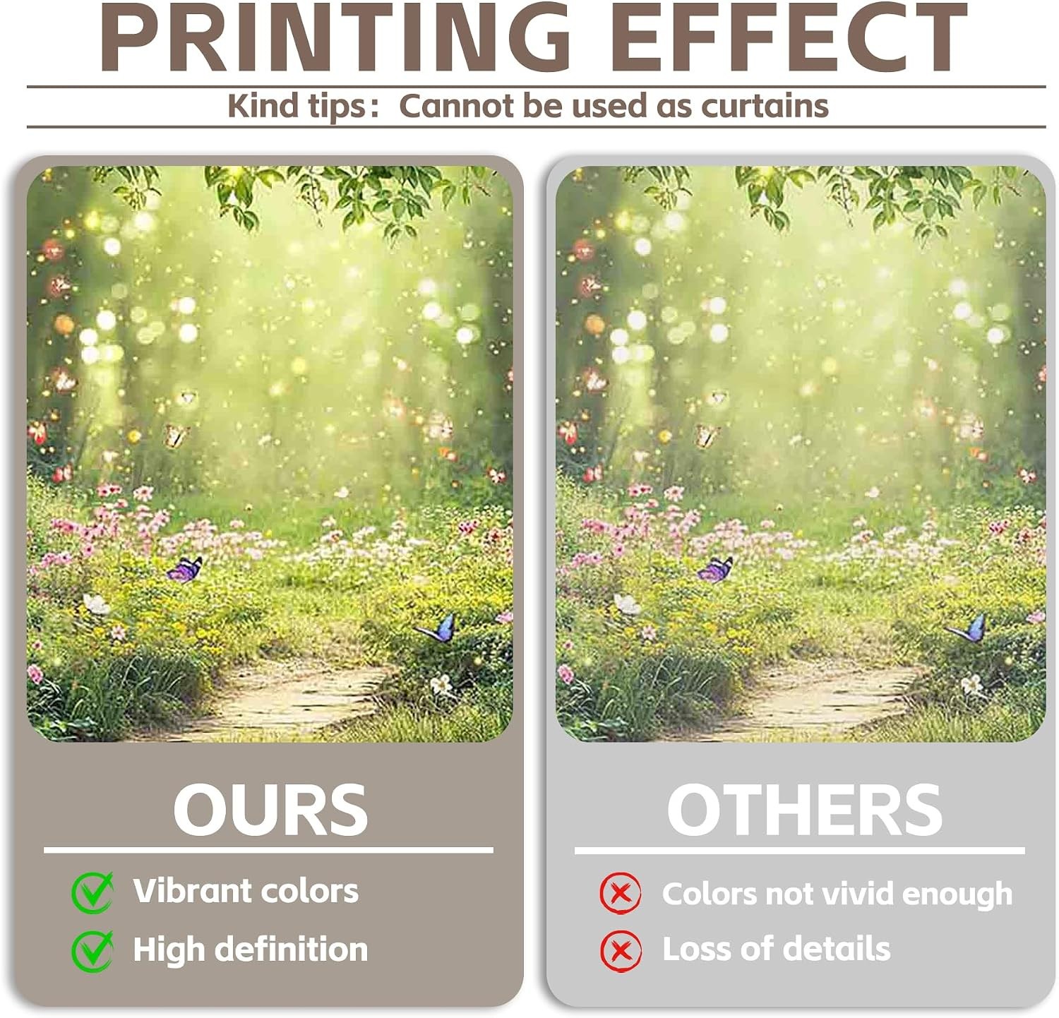 Fabric 7′ x 5′ Enchanted Forest Photography Backdrop Fairy Garden Background