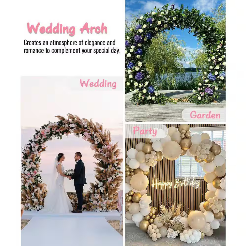 Metal Arch Backdrop Stand 102 W X 88.8 H Double-Tube Structure for Weddings and