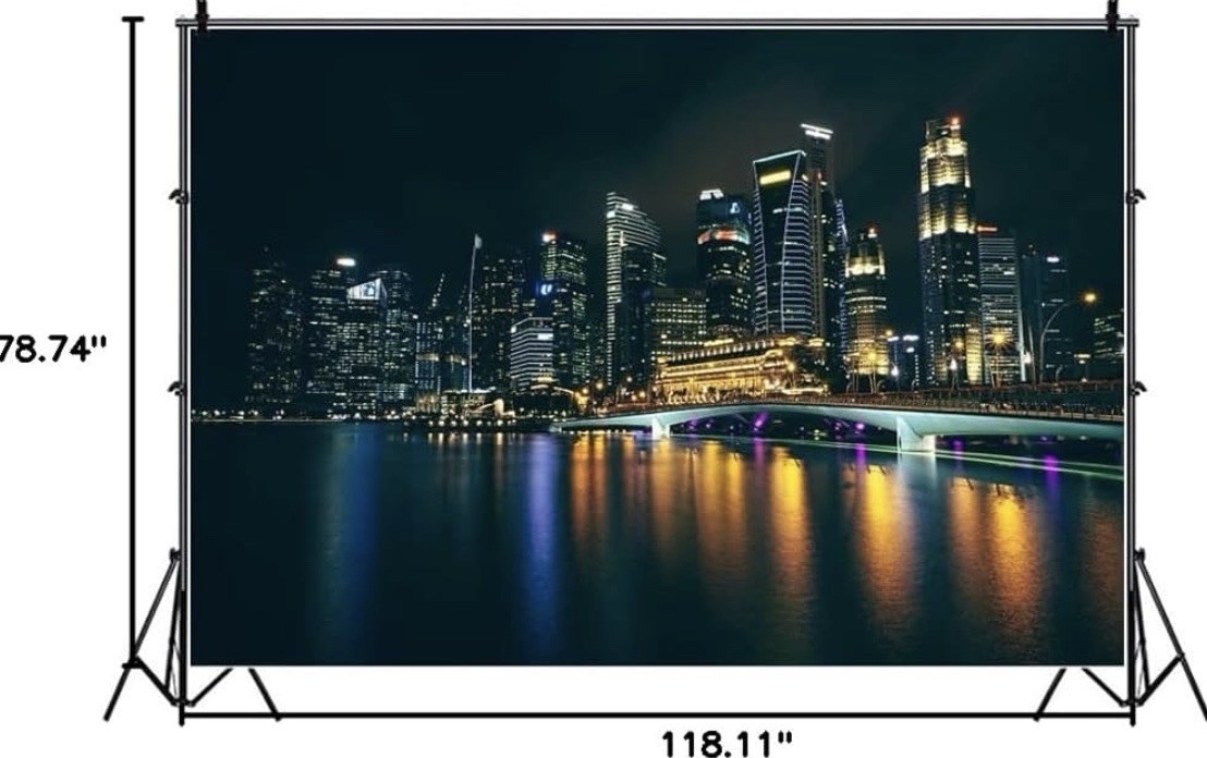Yeele 10x8ft Scenic City Night Backdrop Multicolor Photo Studio Background