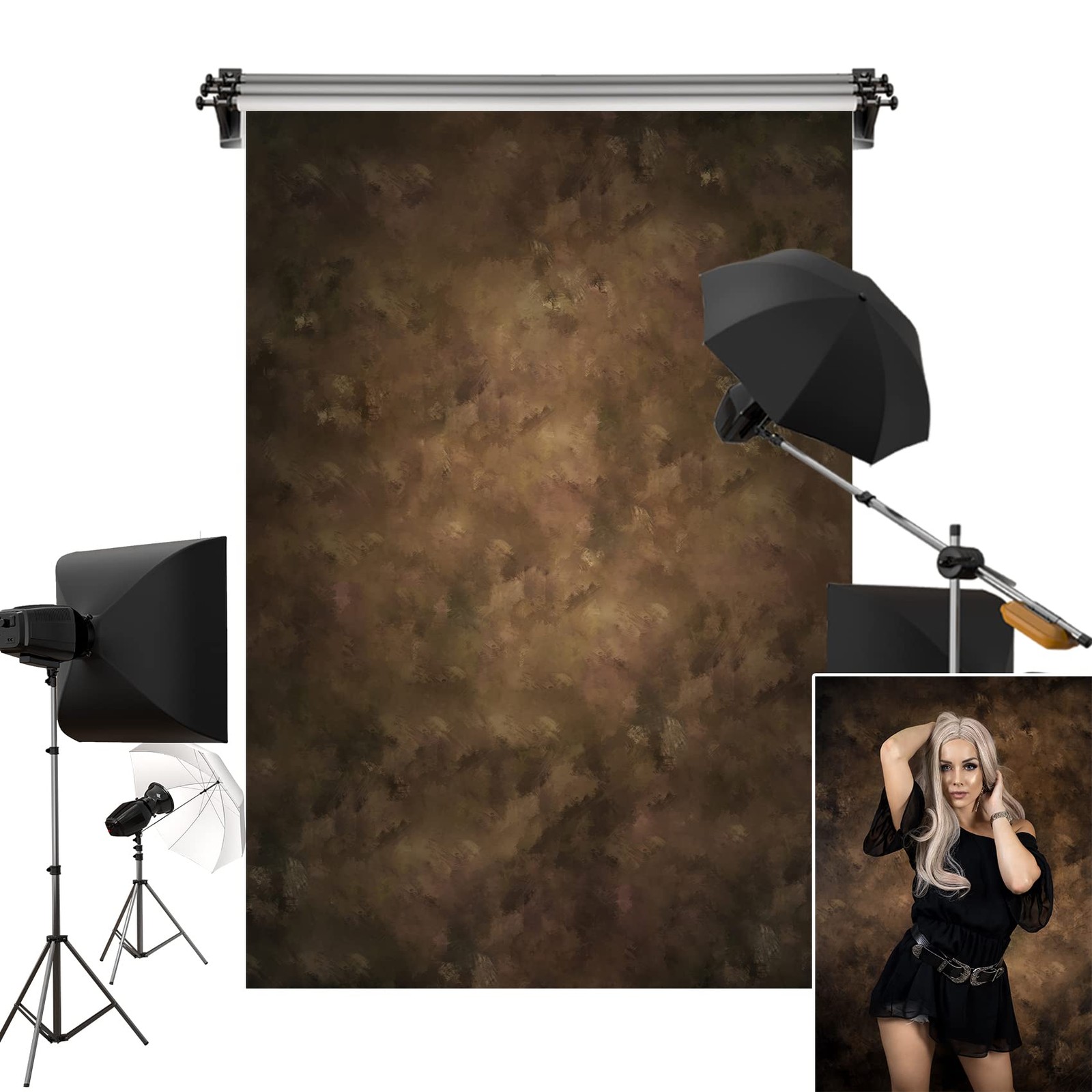5x7ft Brown Photography Backdrop Abstract Texture Fabric Background 1.5×2.2m