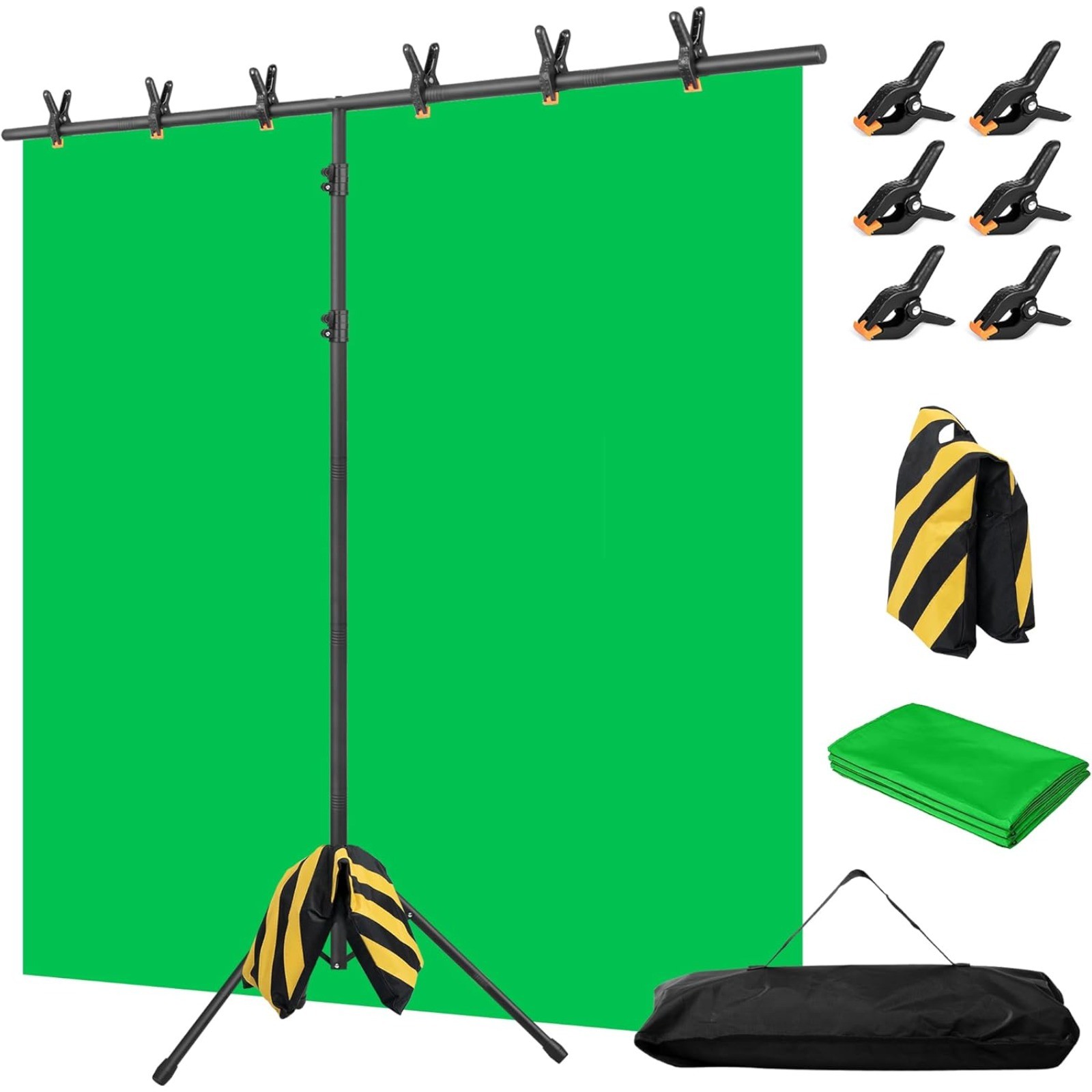 Portable Greenscreen Backdrop Background Stand Kit 8 X 7.2 FT for Studio Support