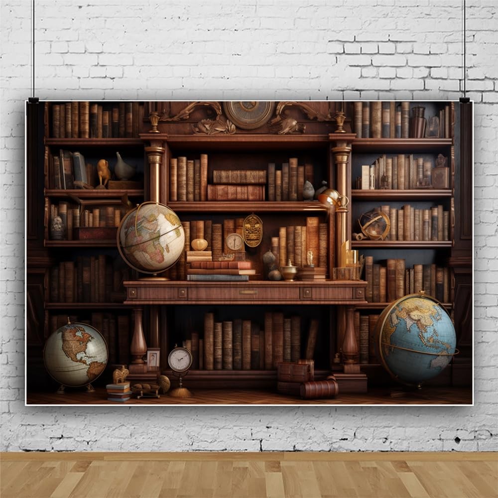 7x5ft Retro Book Backdrops for Photography Medieval Vintage 7x5ft, Brown