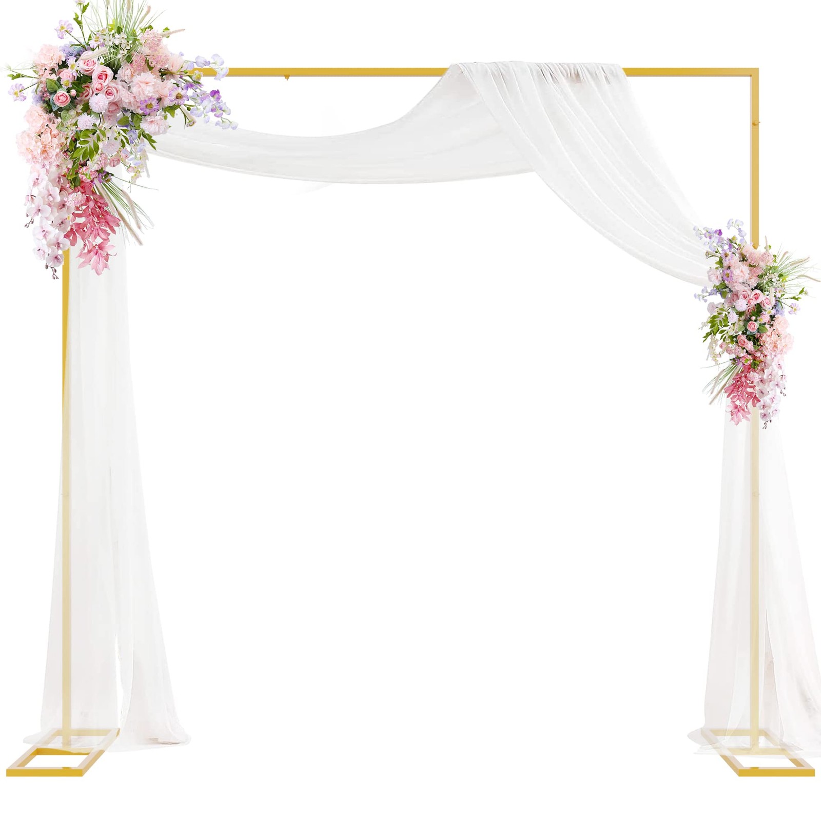 Heavy Duty Backdrop Stand 8ft x 8ft Gold Pipe and Drape Kit Adjustable Metal …